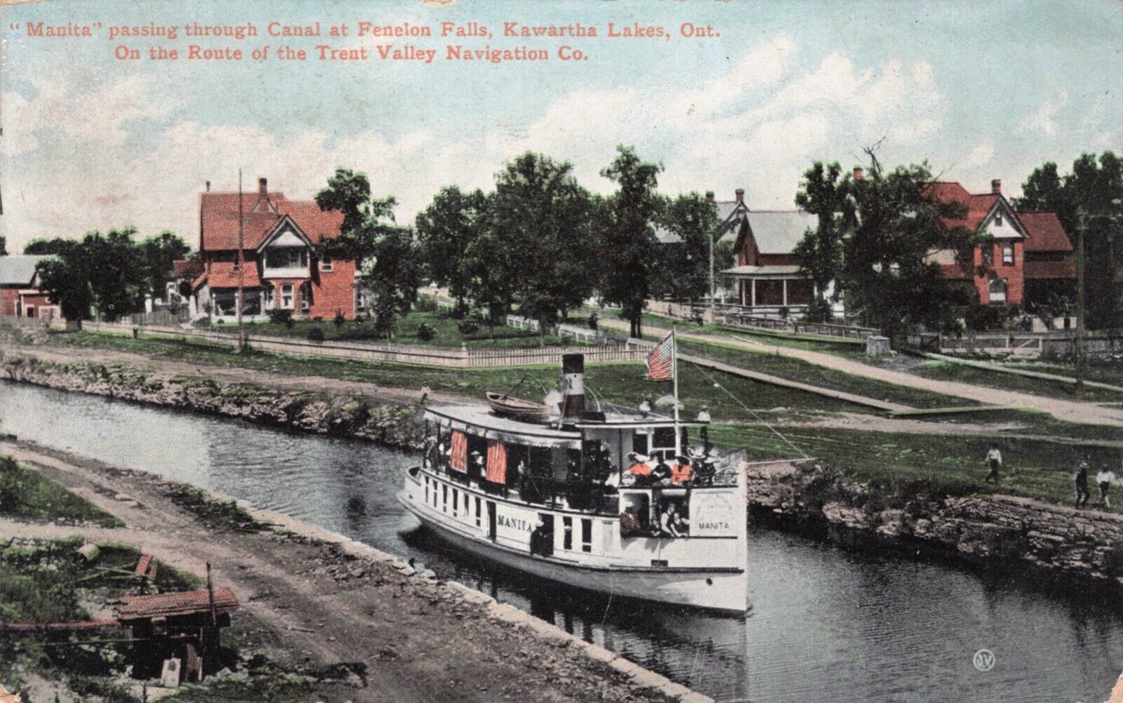 Fenelon Falls Kawartha Lakes Ontario Steamship Manita In TV Canal  Postcard