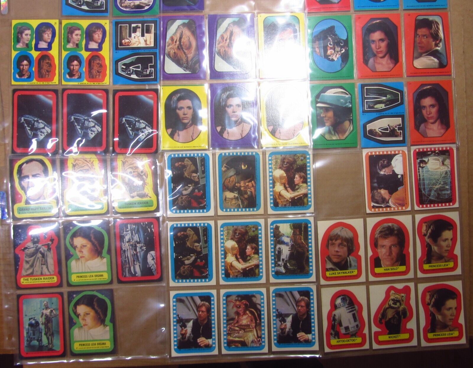 49 Star Wars Topps Stickers (1977/83)..Excellent/Near Mint...Luke, Han, Leia etc