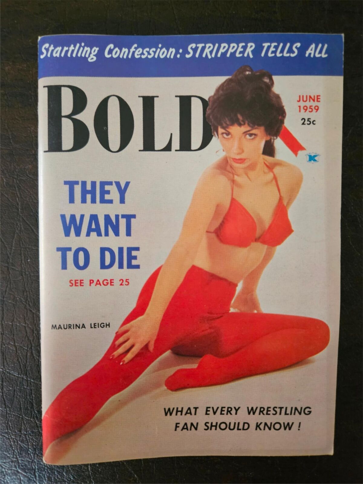 Bold magazine June 1959 pocket-size pin up Maurina Leigh Nina Shipman  VG