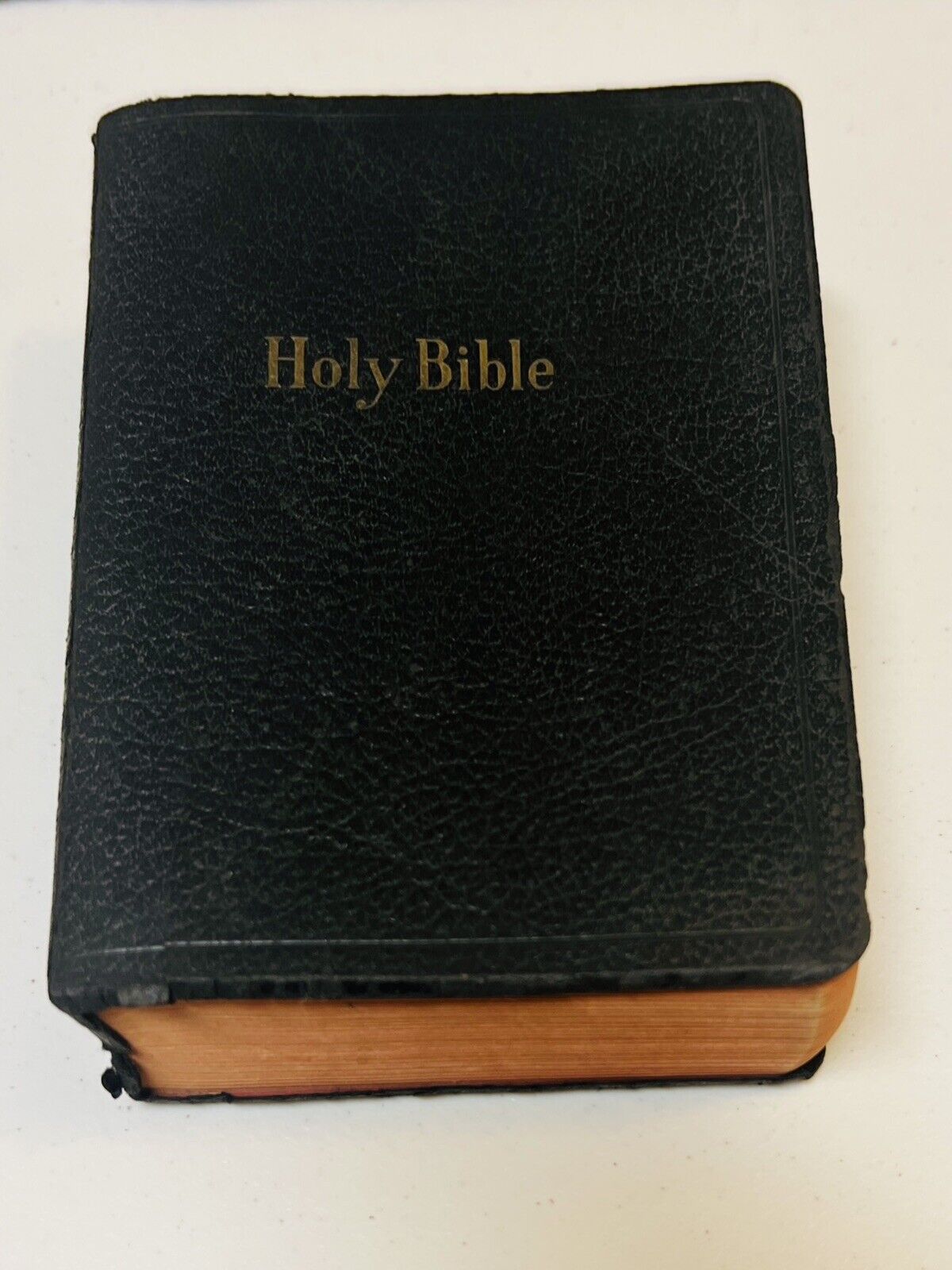 Vintage Holy Bible KJV Black Printed In USA Old New Testaments Self Pronouncing