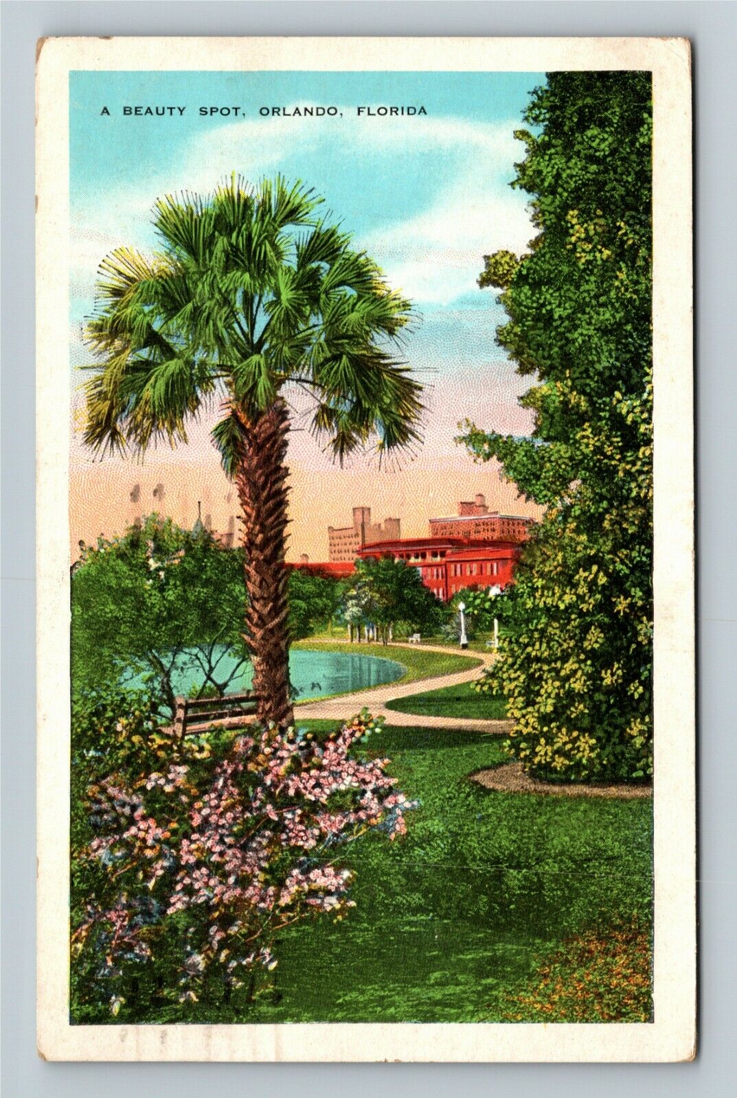 Orlando FL-Florida, A Beauty Spot c1935 Vintage Souvenir Postcard