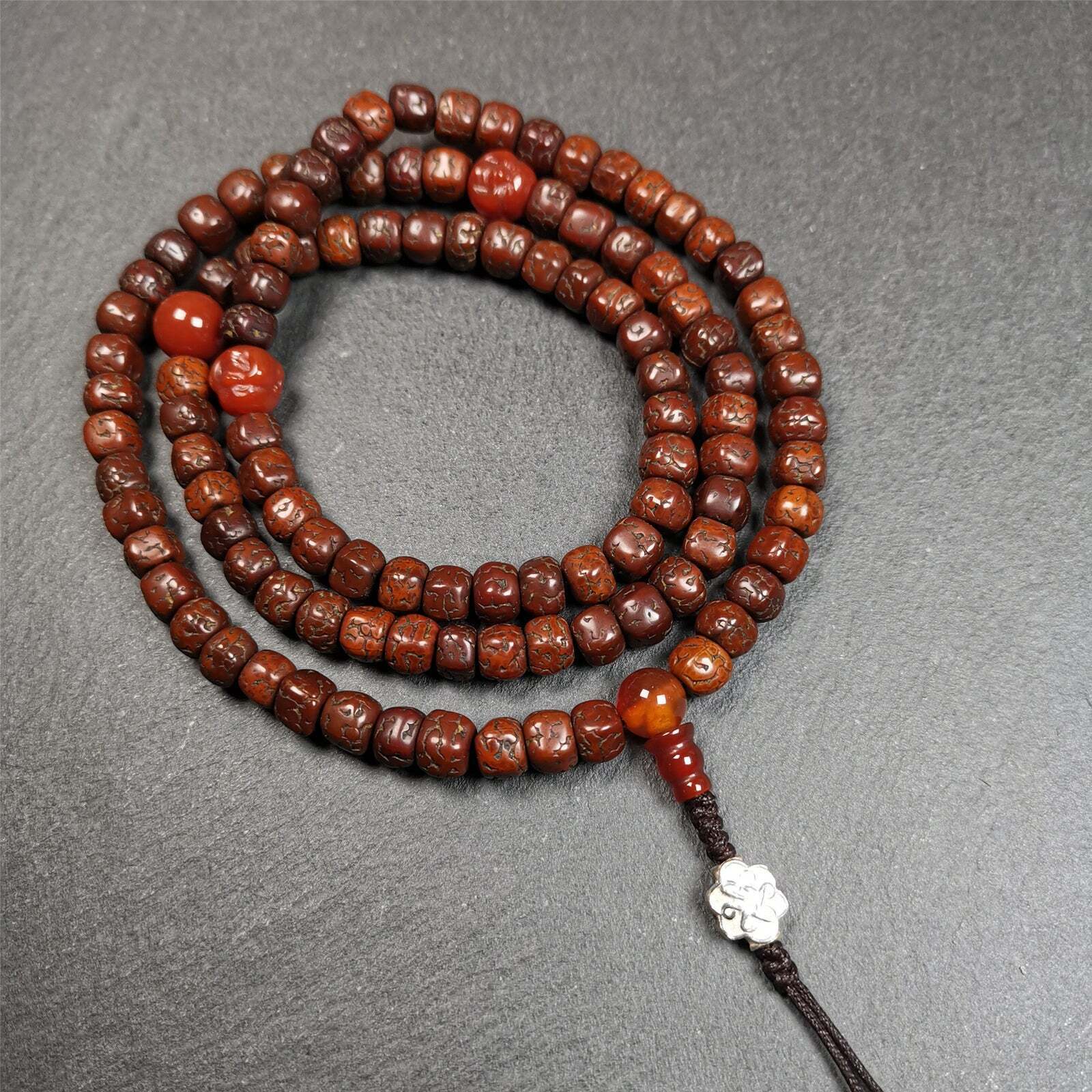 Gandhanra Old 108 Rudraksha Seed Bead Mala,Tibetan Prayer Beads,32\
