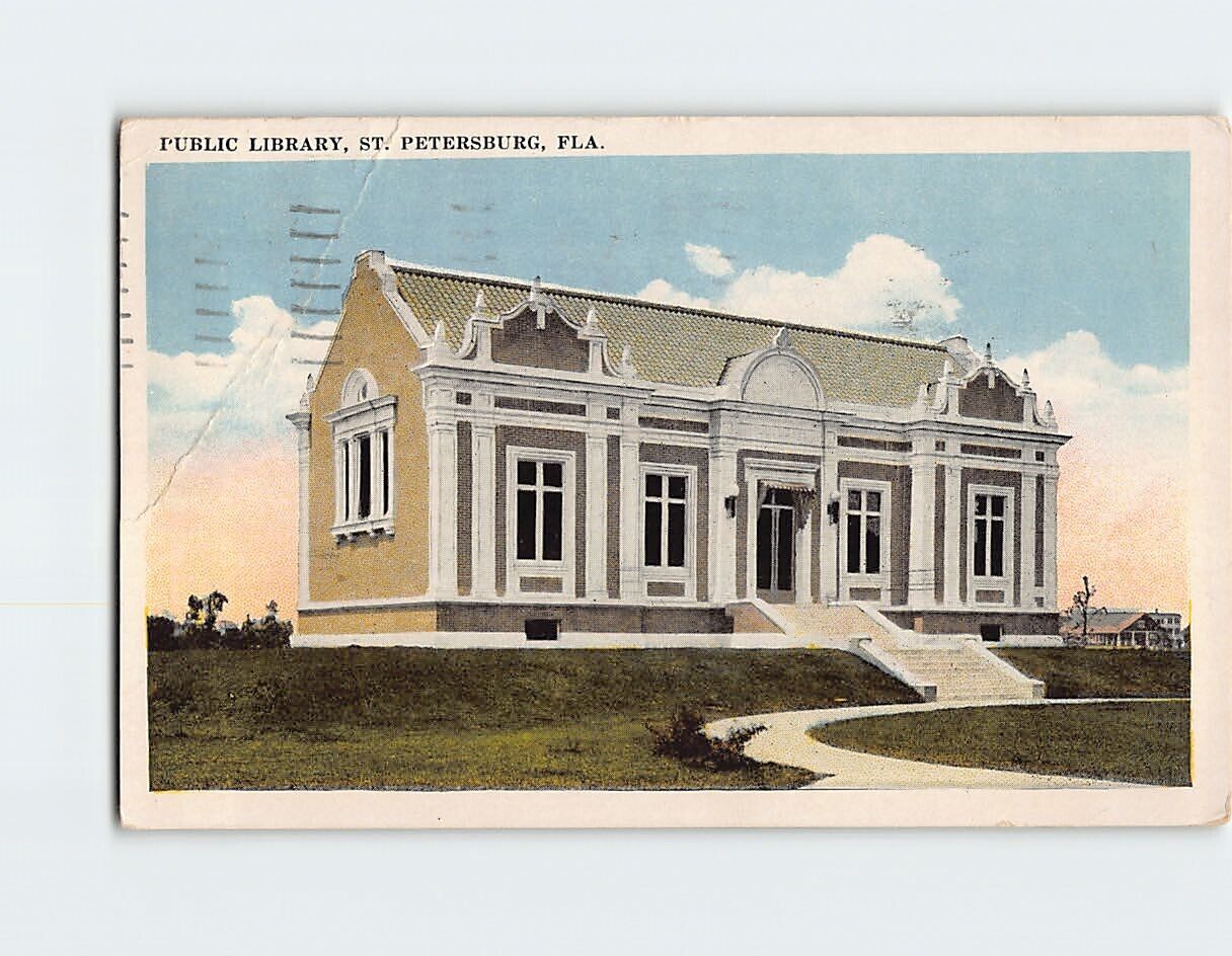Postcard Public Library St. Petersburg Florida USA North America