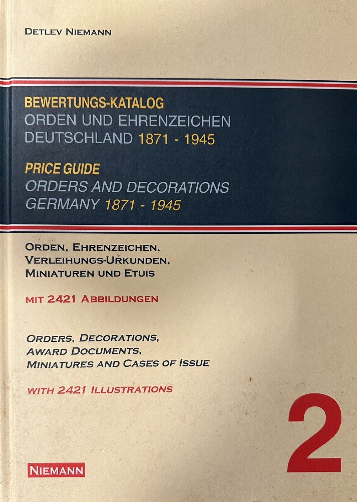 WW1 WW2 German Niemann Price Guide 2 Orders Decorations 1871-1945 Reference Book