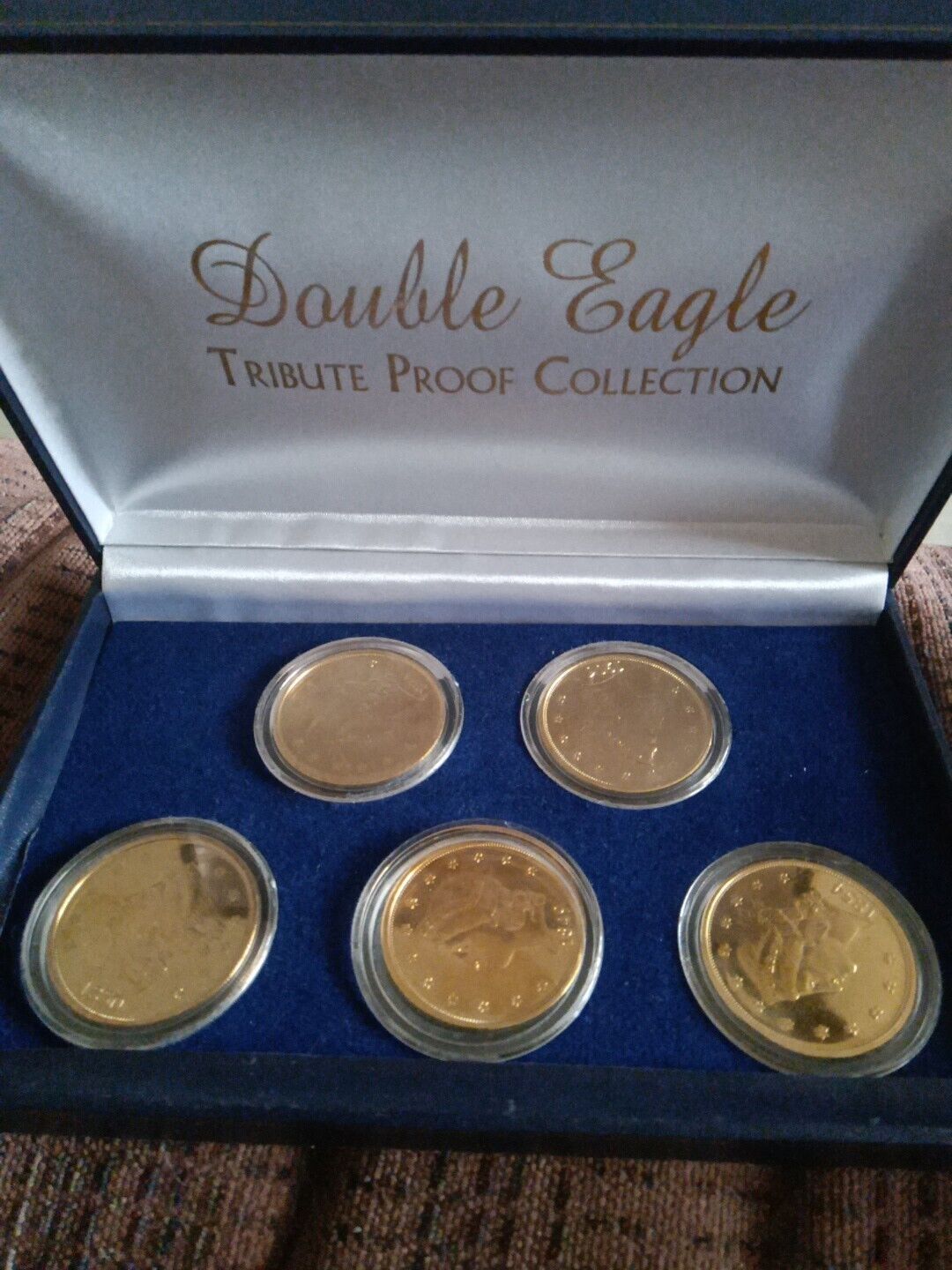 1849 Plus 4 More Double Eagle Proof Set National Collector’s Mint Copy NIOB