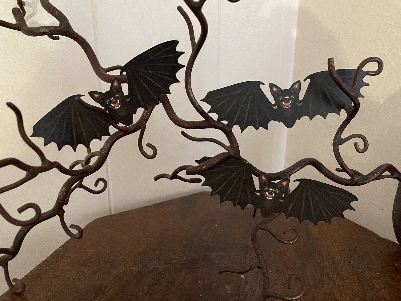 U Pick Vintage Inspired Happy Black Bat,Big Teeth Halloween Cardstock Decoration