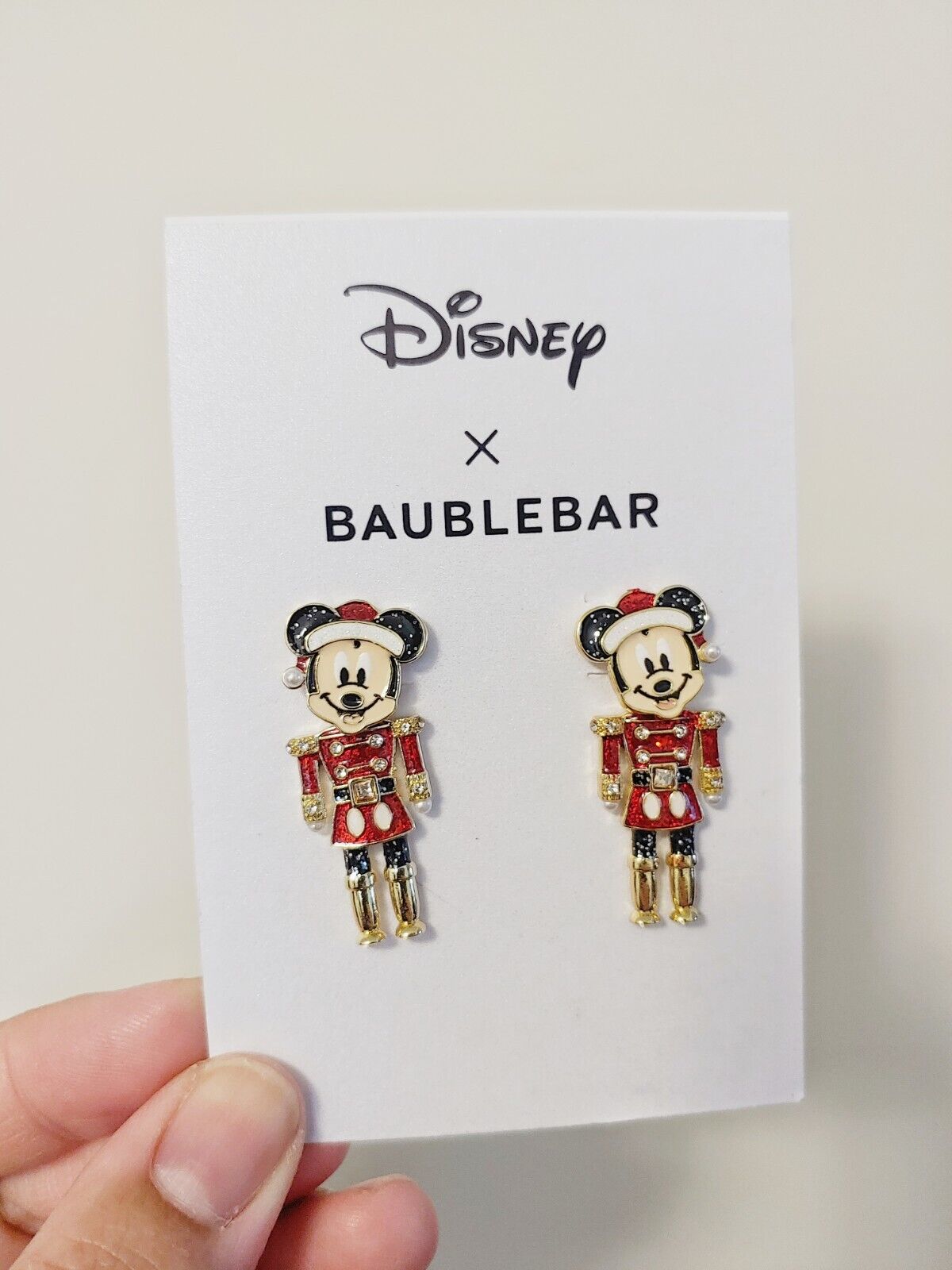 Baublebar Disney Earrings Mickey Mouse Nutcracker Holiday Christmas NEW