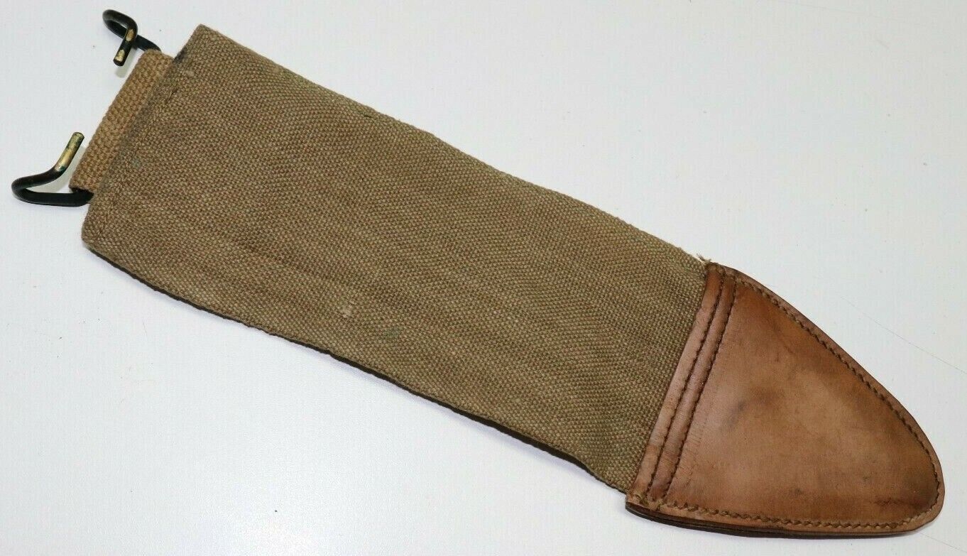 WWI US Tan/khaki Canvas Bolo sheath cover w 1910 belt hanger each E1150