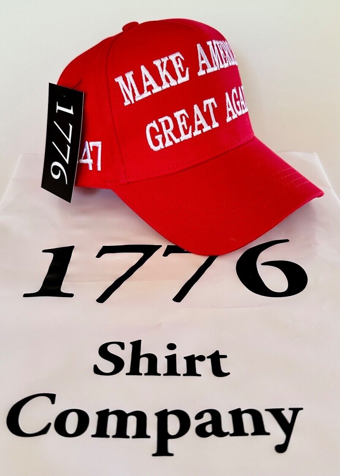 Trump OFFICIAL 45-47 Hat..2024..MAGA..Red....1776 Shirt Company w/ Store Bag