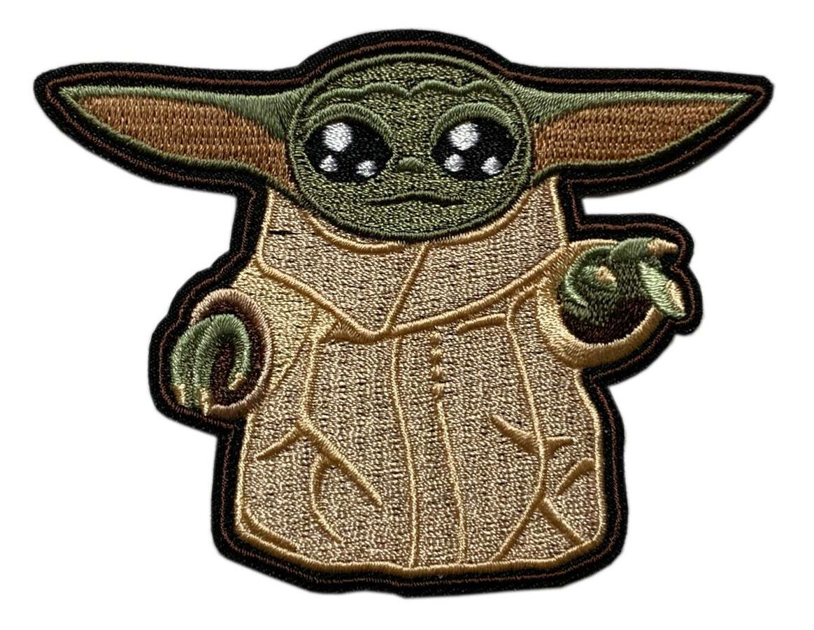 Baby Child Yoda Mandalorian Embroidered Patch (3.5 inch - Hook Fastener - MY51)