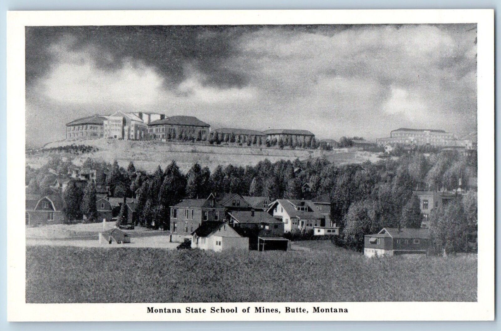 Butte Montana MT Postcard View Of Montana State Institution School Of Mines