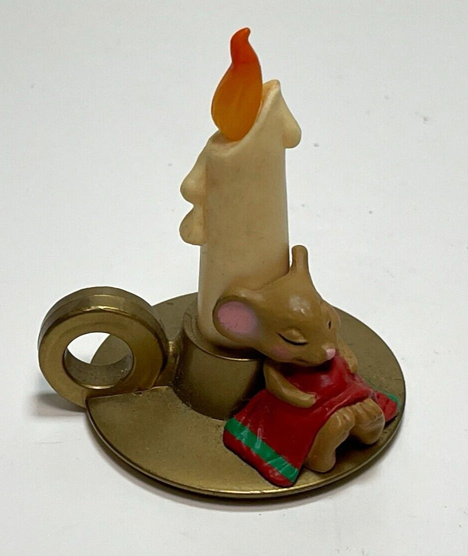 Hallmark Merry Miniature Mouse Sleeping Against A Candle