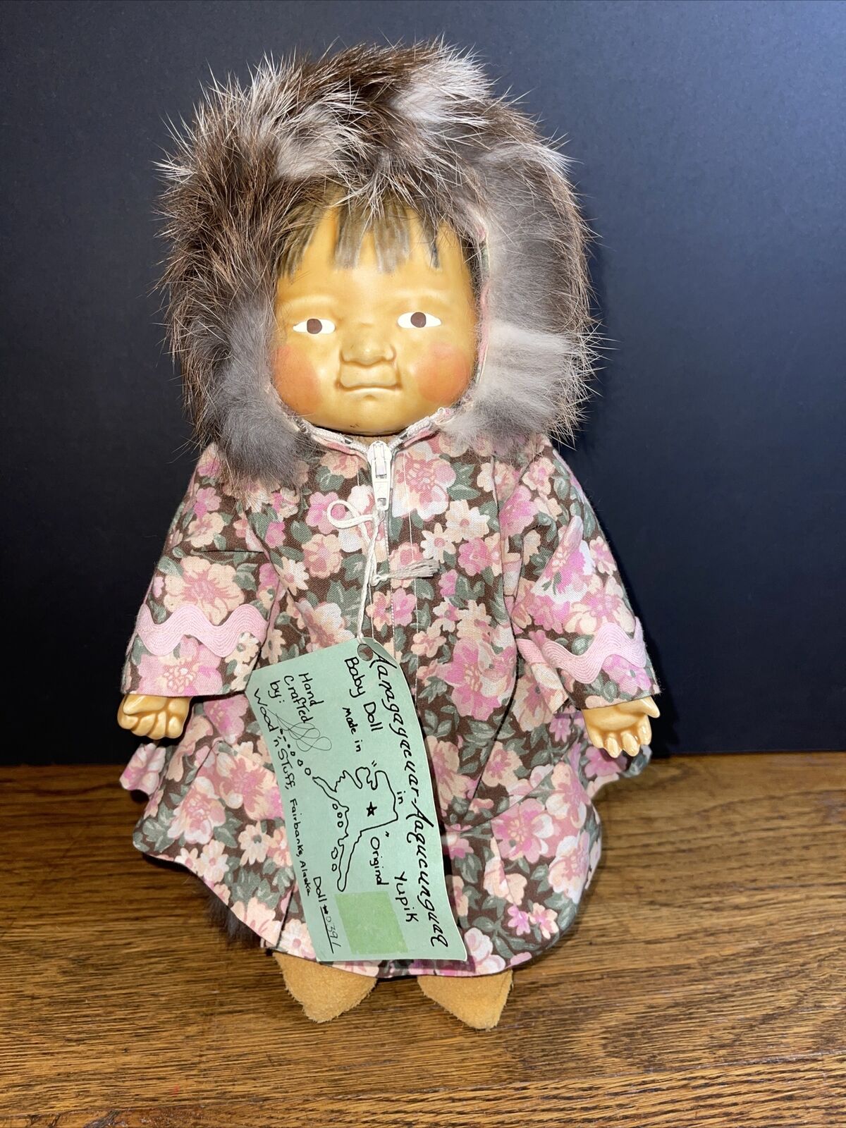 Vintage Aanagayecuar Baby Doll Yupik Alaska Hand Made Wood And Stuff Fairbanks