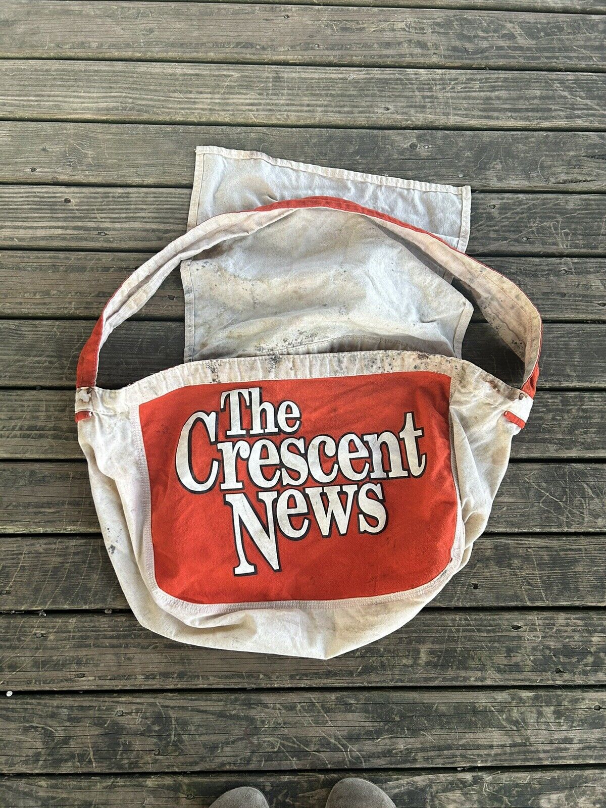 VINTAGE Original 1960s \'s 1970s The crescent news Newspaper Boy Delivery Bag