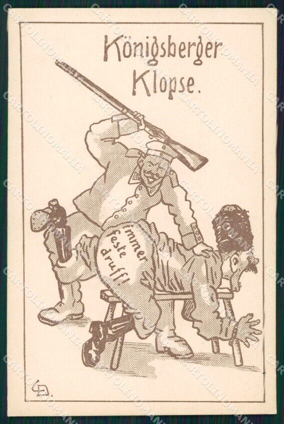 WWI WW1 German Austrian Propaganda Patriotic War Humor Russia postcard XF3479