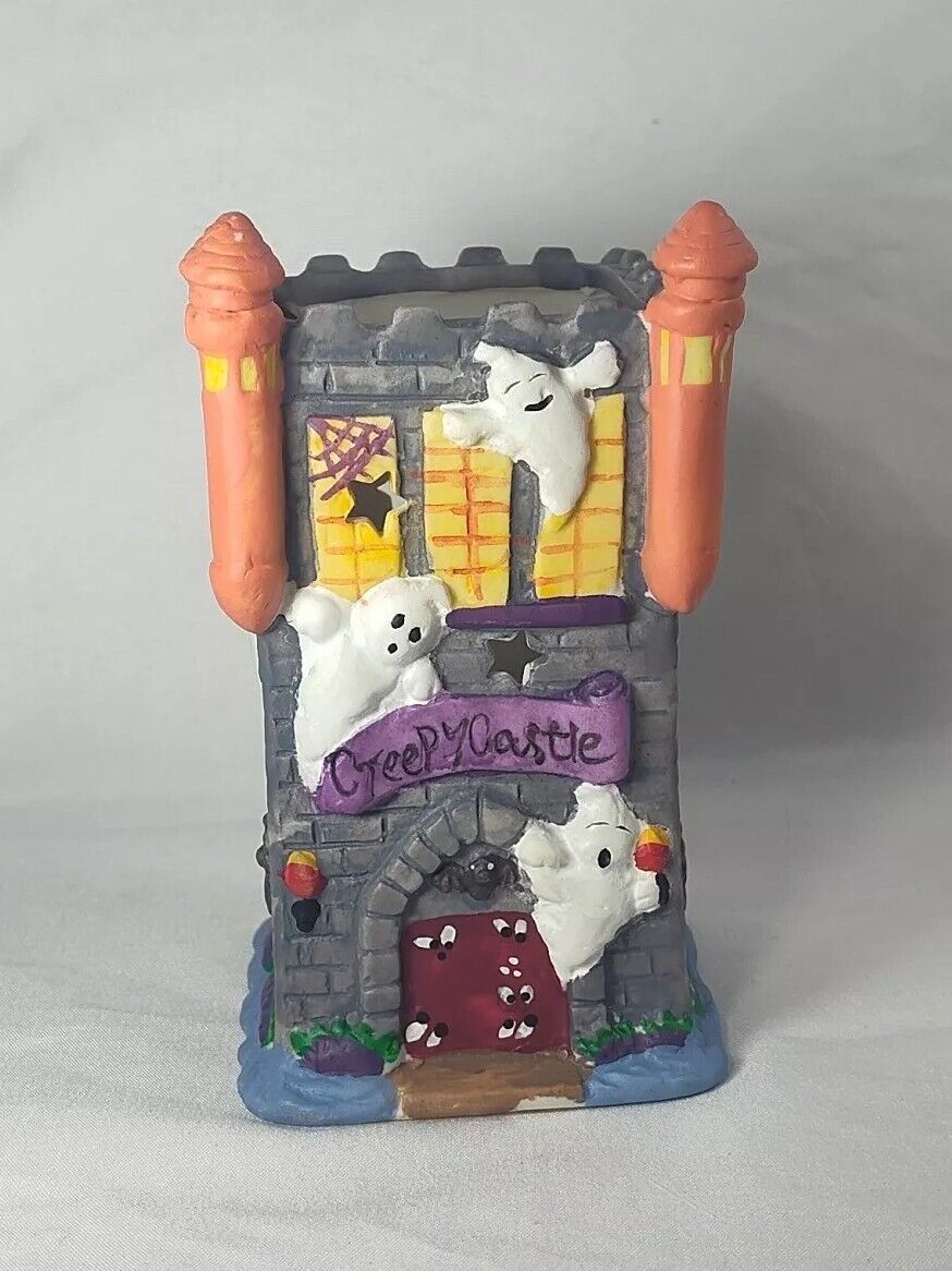 Creepy Castle Ceramic Tea Candle Ghost Holloween Decor 