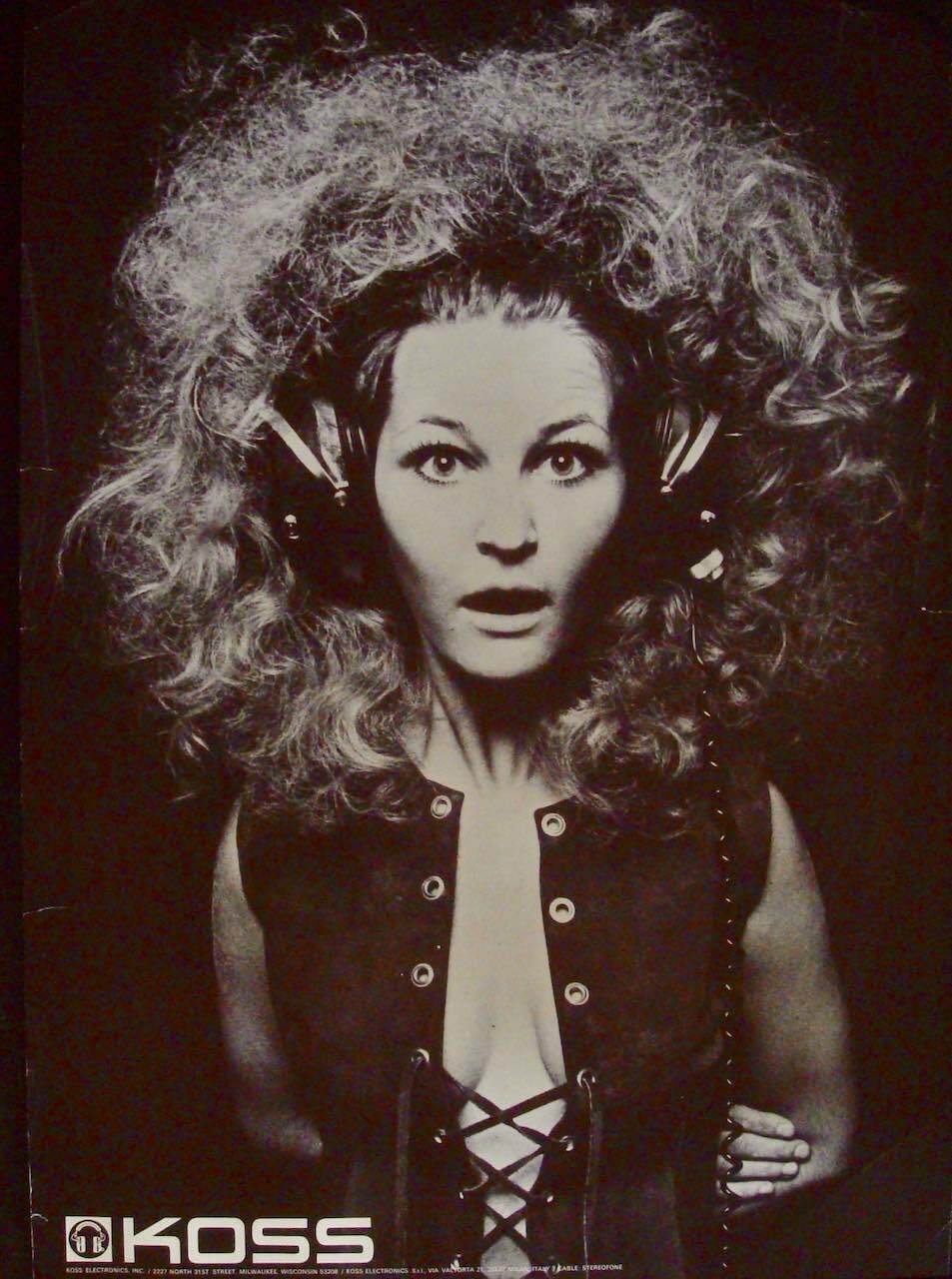 KOSS HEADPHONES Vintage 1969 PANDORA advertising poster 27x41