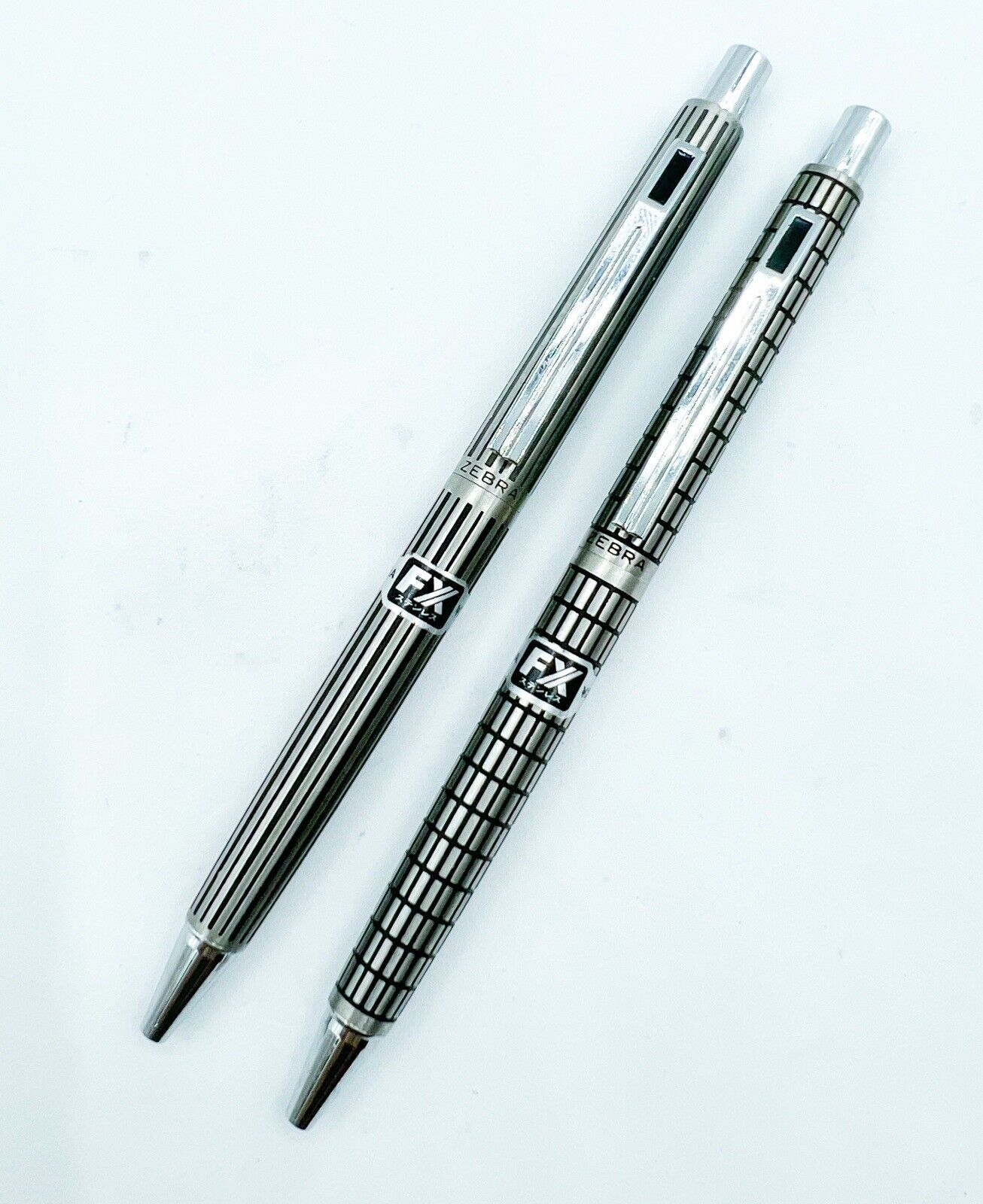 NOS Zebra FX 2pcs Ballpoint Pen Etched Version Full Metal Black 