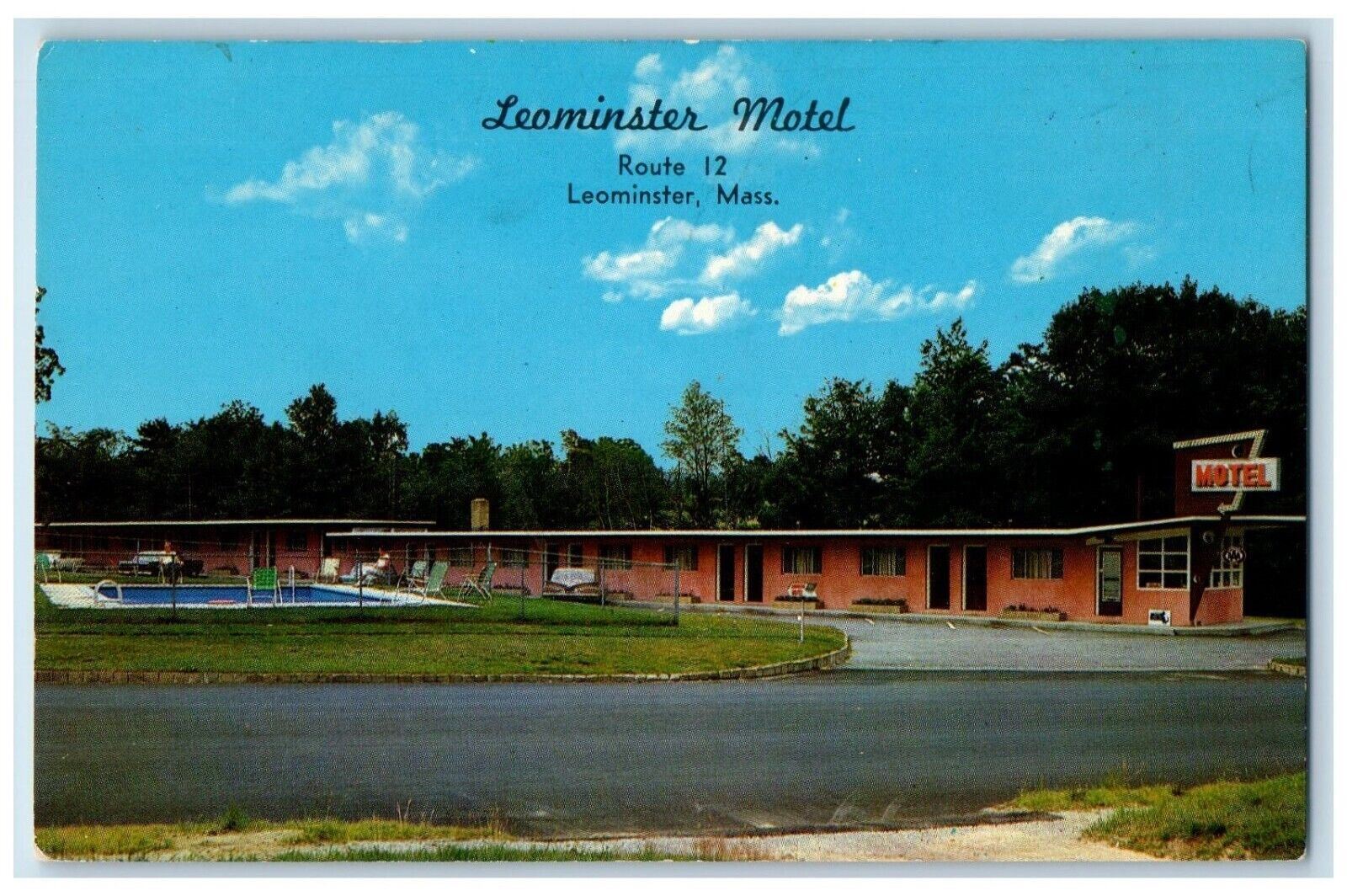 c1960\'s Leominster Motel Route 12 Leominster Massachusetts MA Vintage Postcard