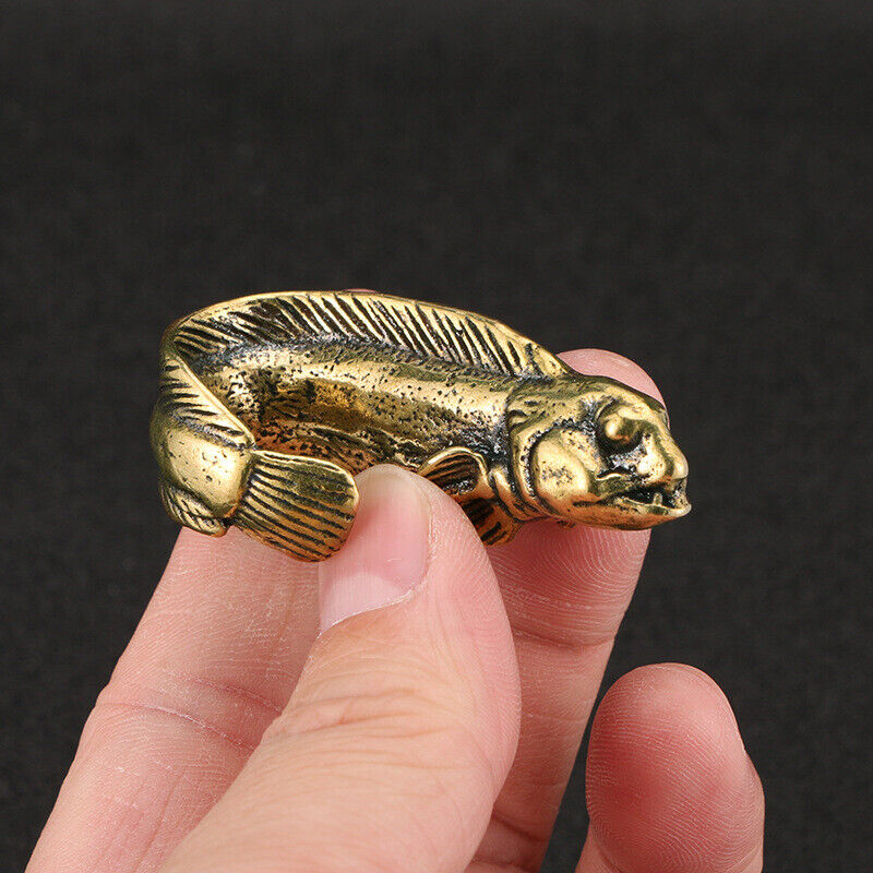 Solid Brass Fish Figurine Small Statue Home Ornaments Animal Figurines Gift new