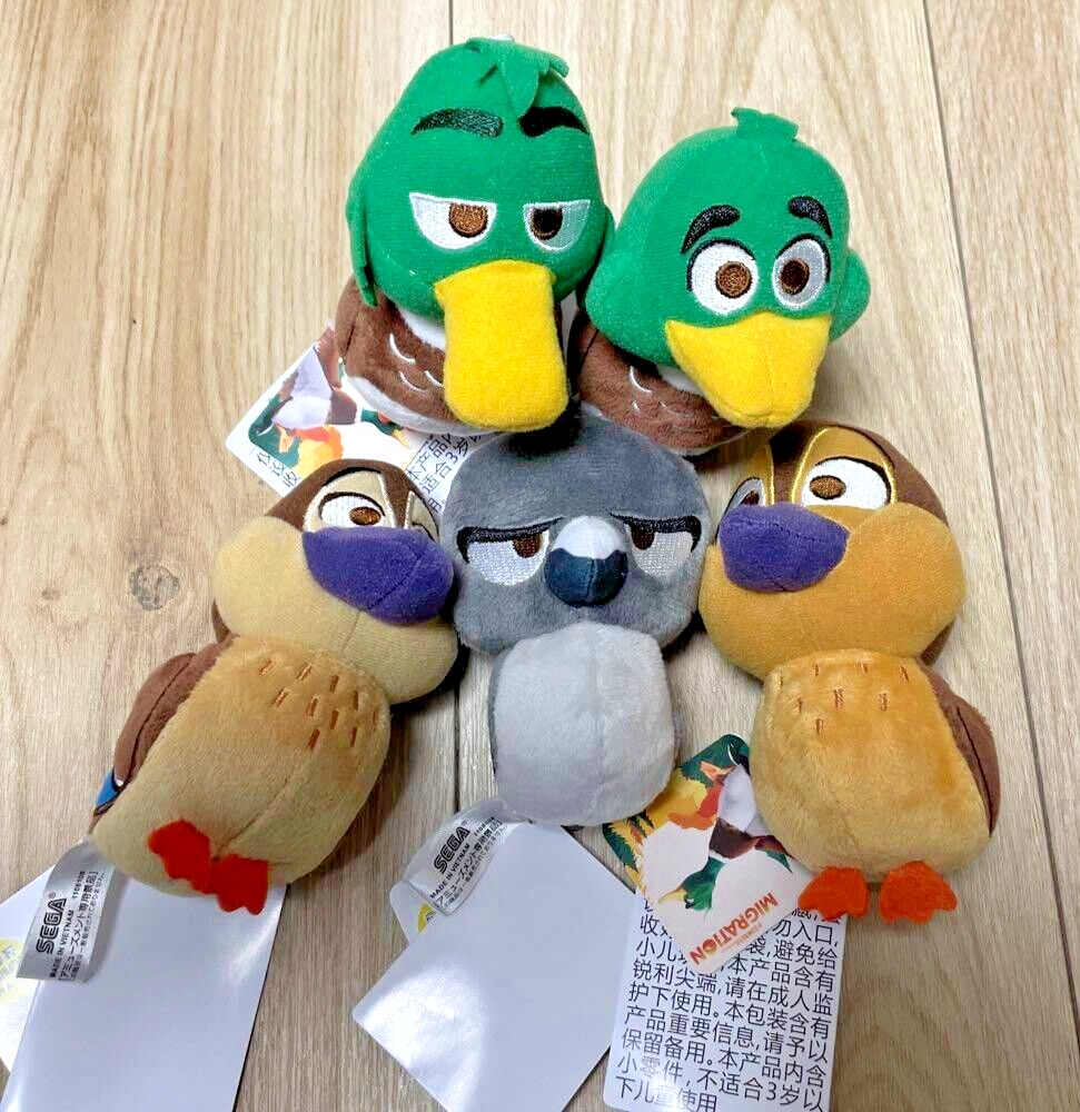 Migration Movie Plush Mascot Toy Doll Ducks All 5 Types Set NEW SEGA 3.9\