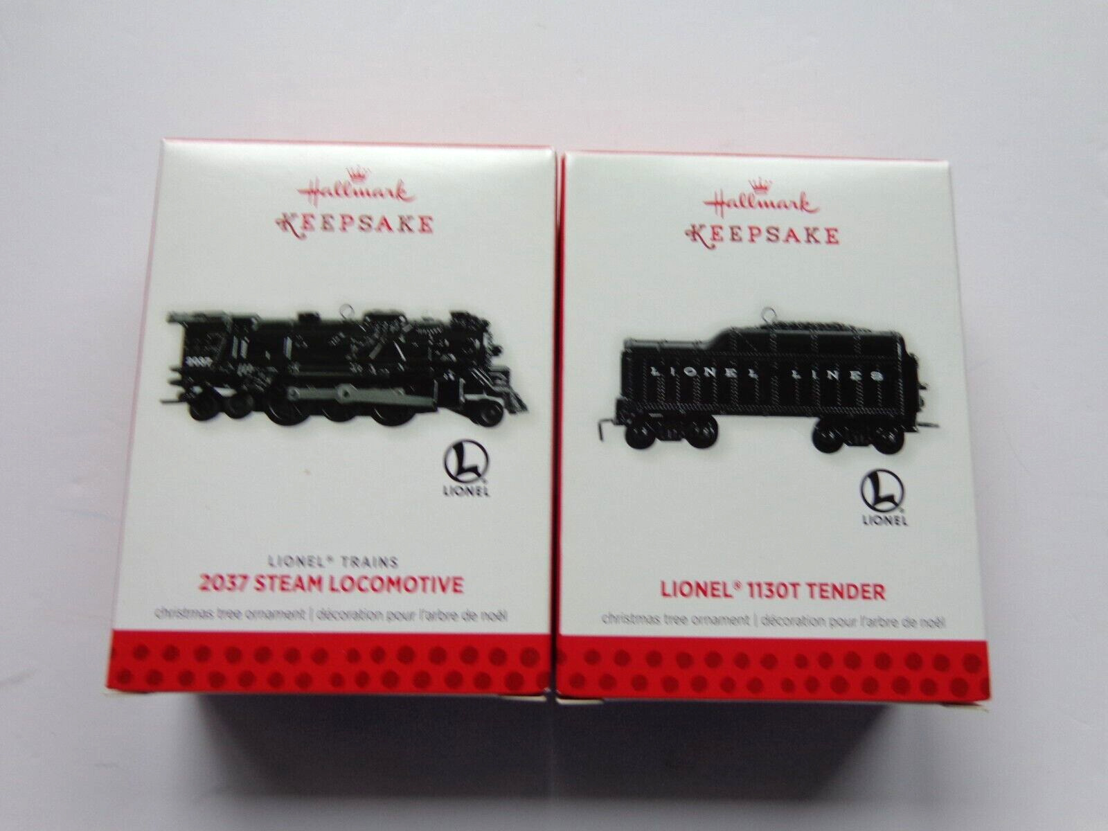 Vintage 2 Pc Lot Hallmark Keepsake Lionel Train Ornaments Pre-Owned w/Boxes #4