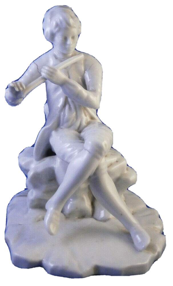 Antique 18thC Vinovo Flutist Musician Porcelain Figurine Figure Porzellan Figur