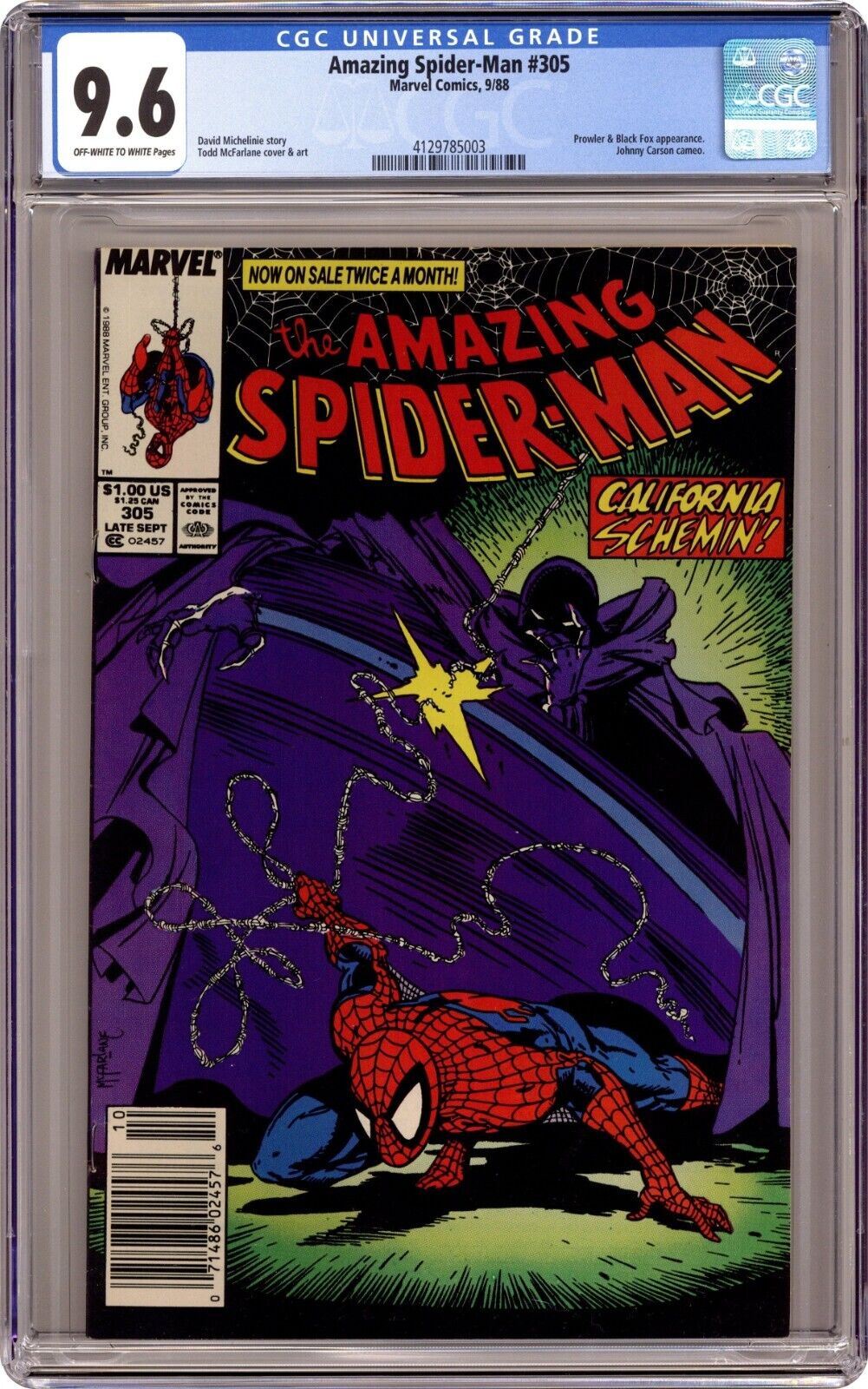 Amazing Spider-Man #305 CGC 9.6 OW/W Pages 1988 Classic McFarlane Newsstand