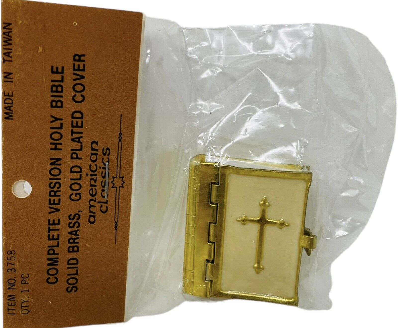Miniature Micro Brass and Enamel Bible w/ Latch Gospel According to Matthew New