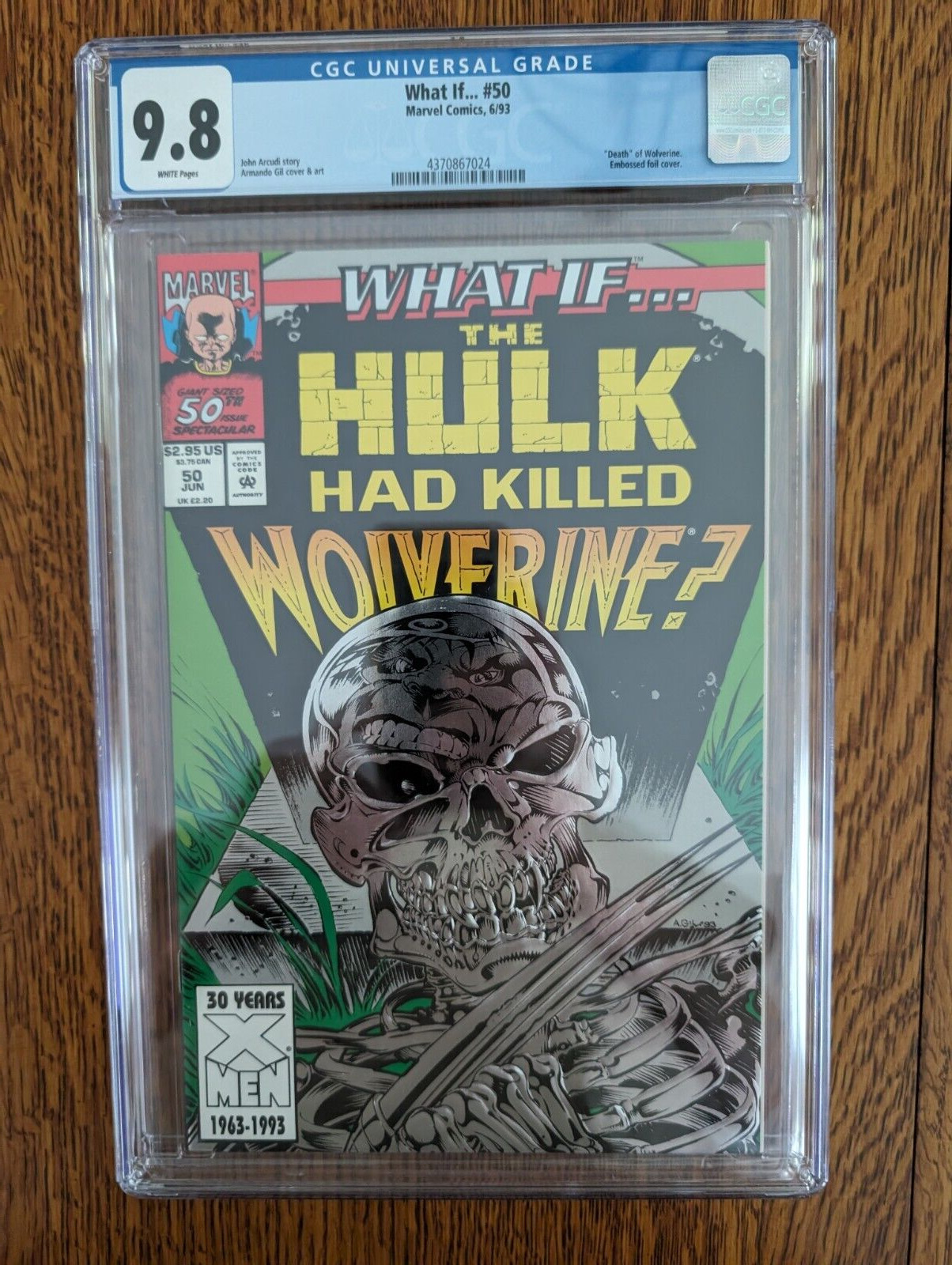 What If... #50, Hulk had killed Wolverine, Embossed Foil Cover, CGC 9.8