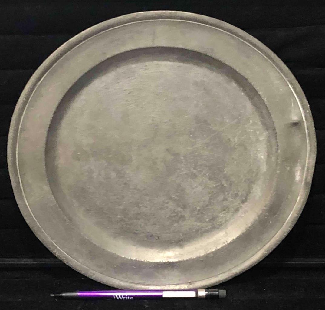 18th C, Antique English Pewter Plate, Burford and Green, England, c. 1748