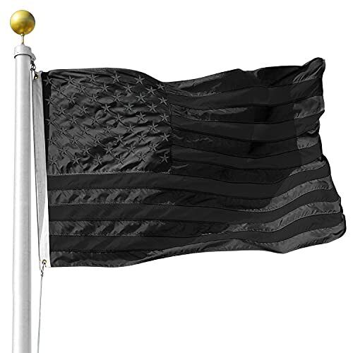Black American Flag 3x5 FT, Heavy Duty Black American Flags Outdoors, Black U...
