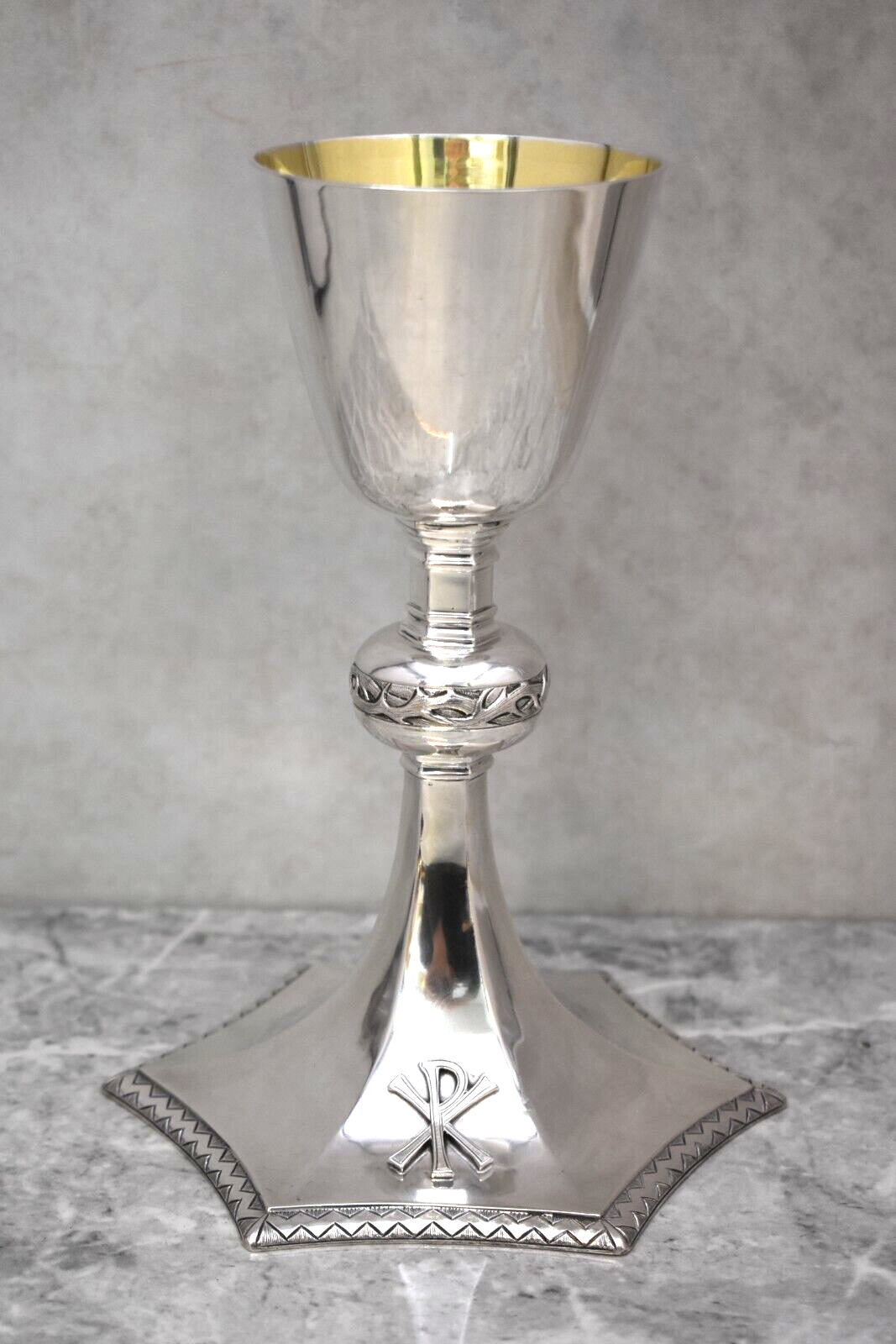 Older All Sterling Silver Vintage Chalice by Sheffield, Silver Finish (CU205)