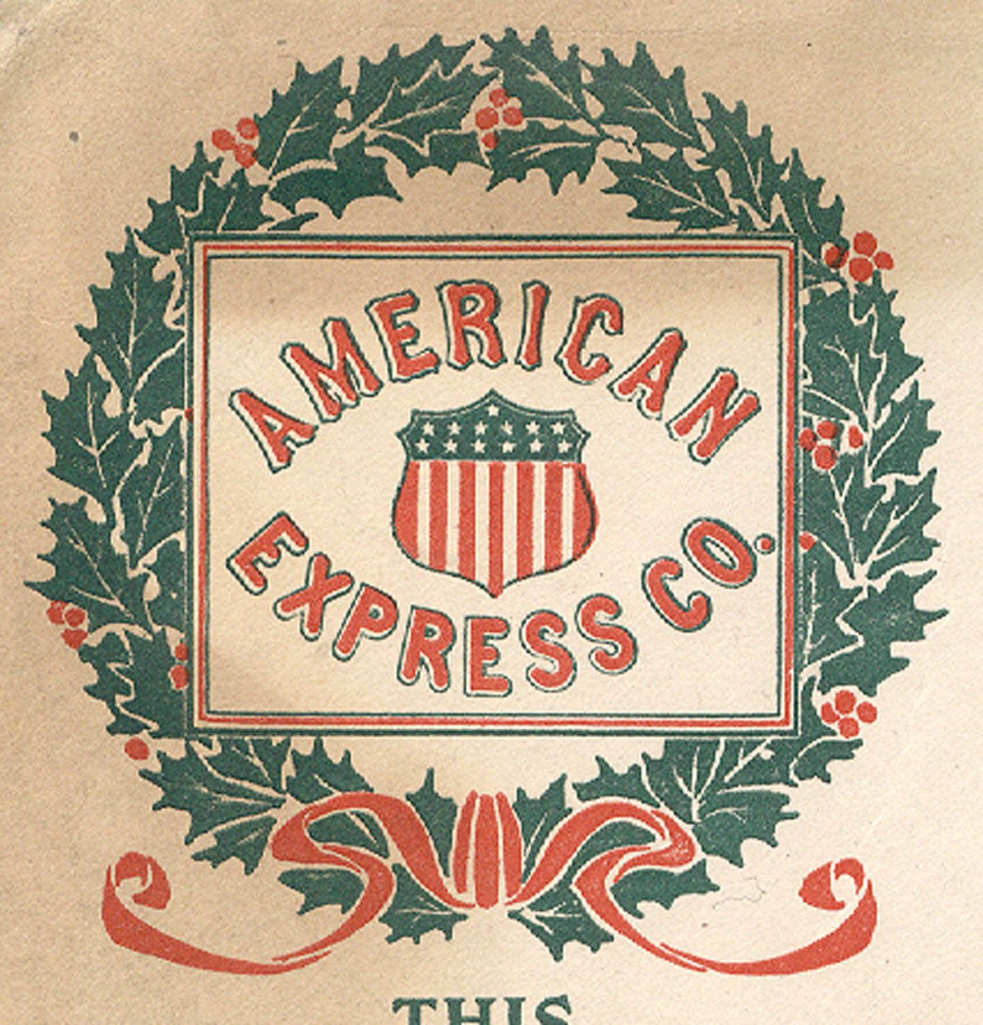 DATED 1915 AMERICAN EXPRESS CO EMPTY CHRISTMAS ENVELOPE *** NOW ON SALE ** TC972