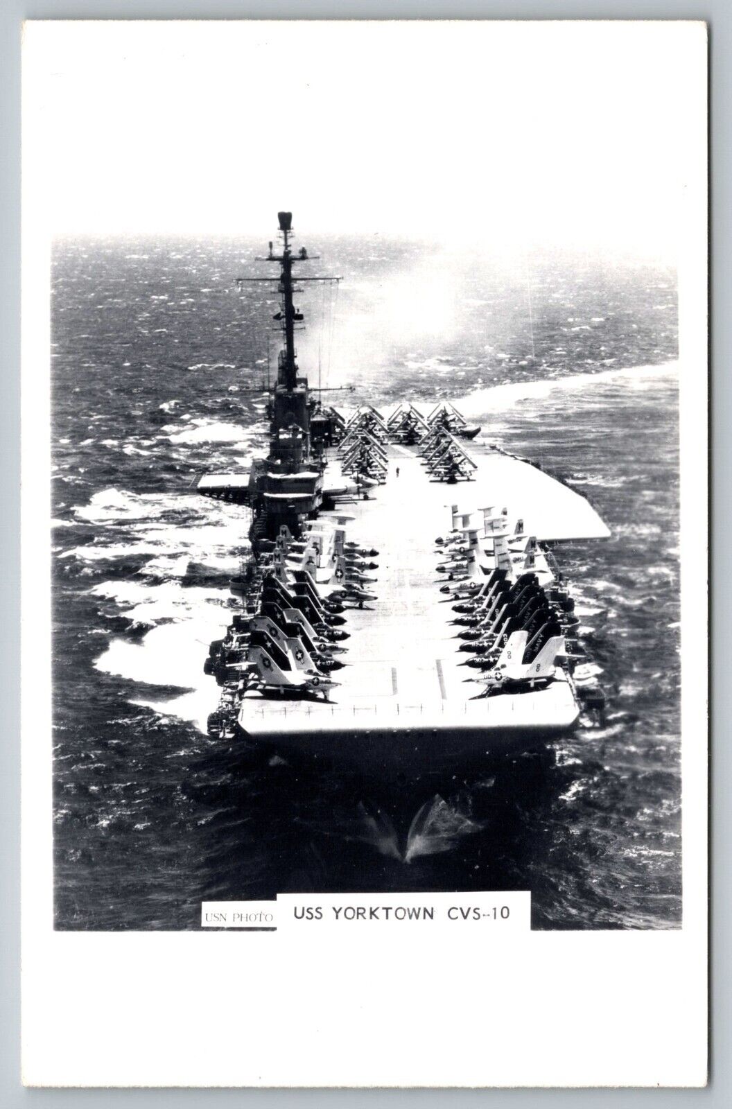 Postcard USS Yorktown CVS-10 Navy Aircraft Carrier Military USN Photo RPPC