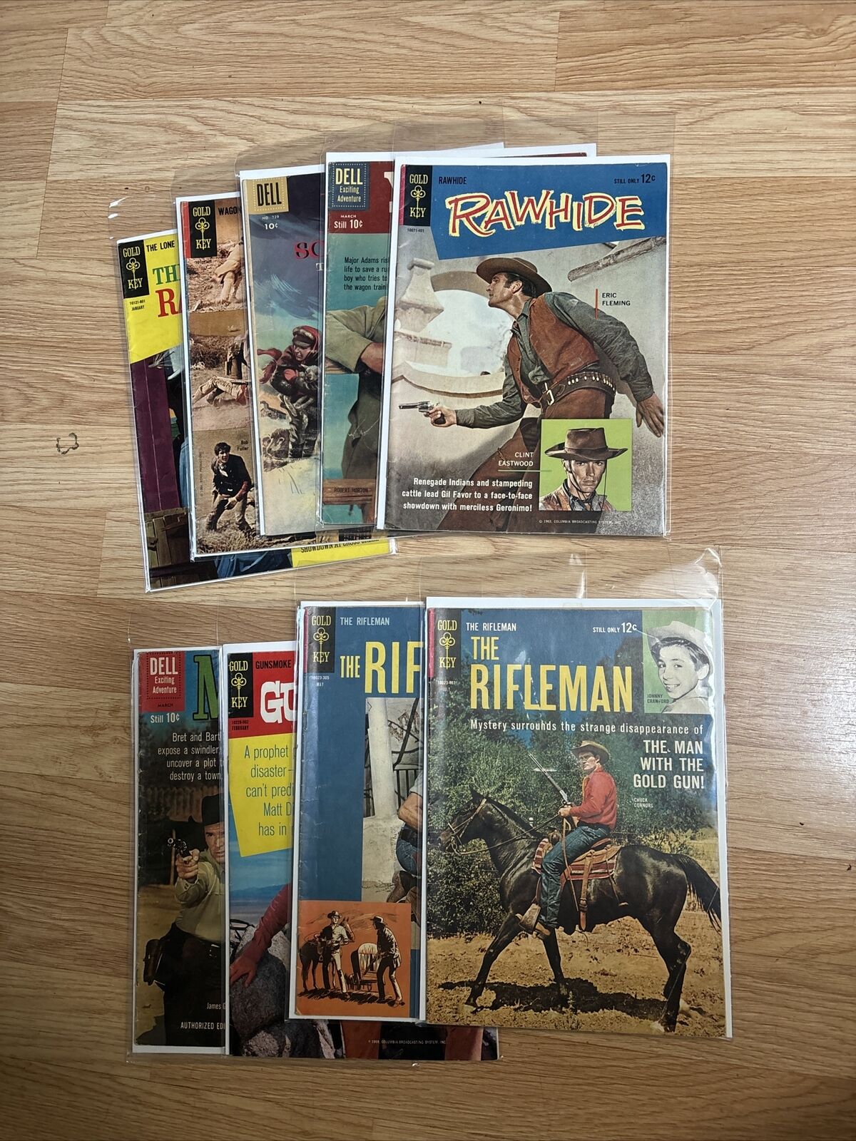 Vintage Gold Key Cowboy Comic Books Rifleman, Lone Ranger, Rawhide VG-Fine