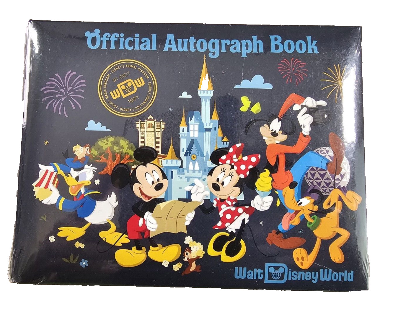 New Walt Disney World Autograph Book Mickey Minnie Pluto Donald Goofy