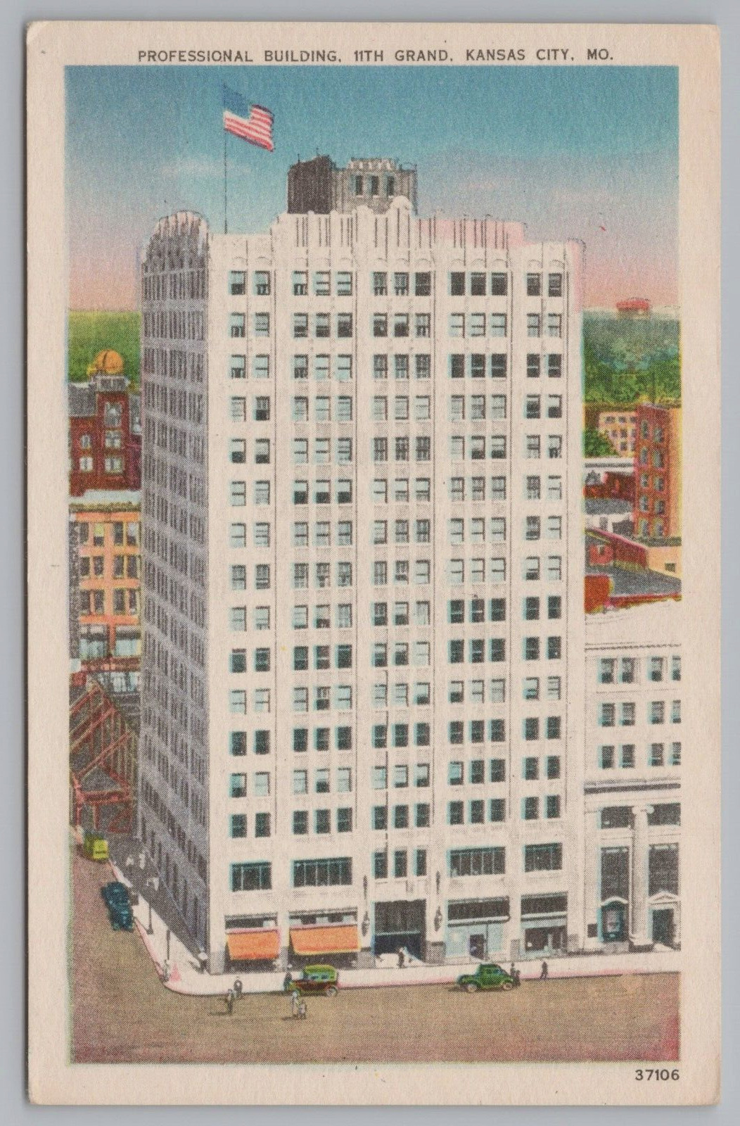 Postcard Kansas City Missouri Professional Building Advertising Vintage Unposted