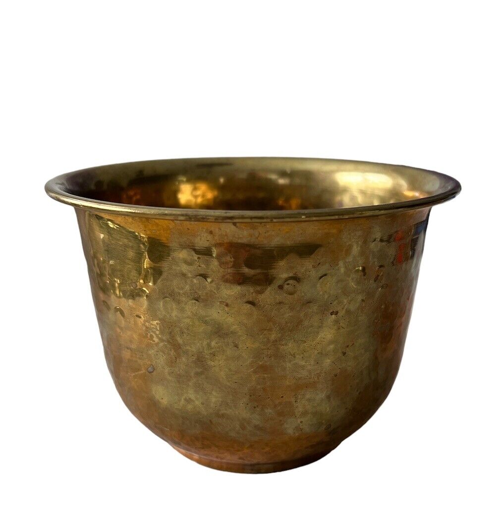 Vintage Hosley 100% Brass Pot Planter India Hammered BS3805