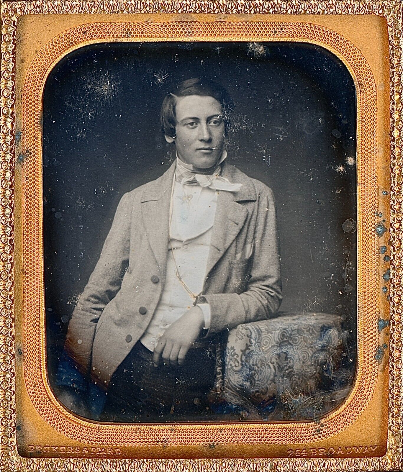 Casual Handsome Man By Beckers & Piard New York 1/6 Plate Daguerreotype T238