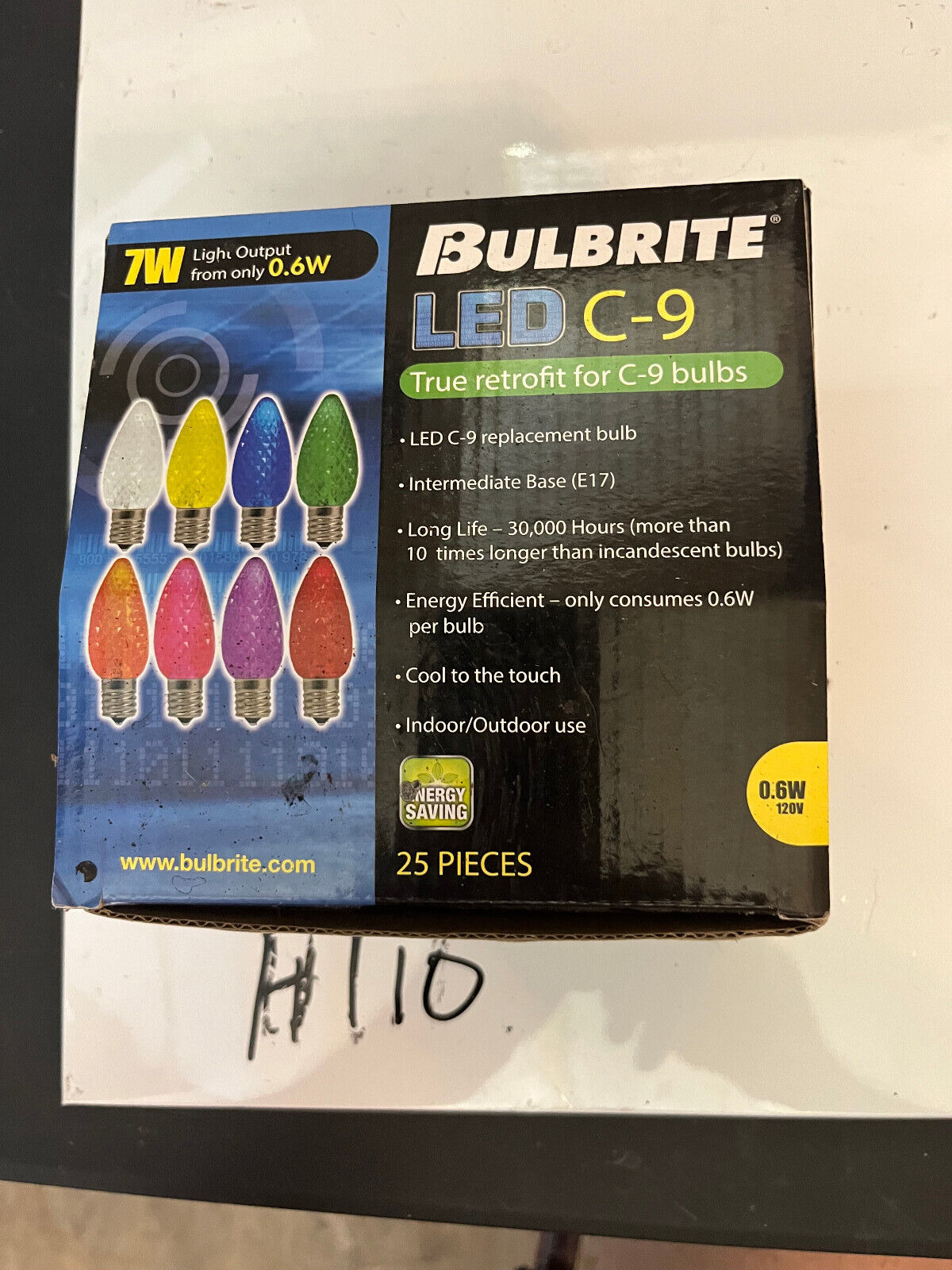 BULBRITE LED/C9C LED C9 Clear Bulbs - 25 Bulbs
