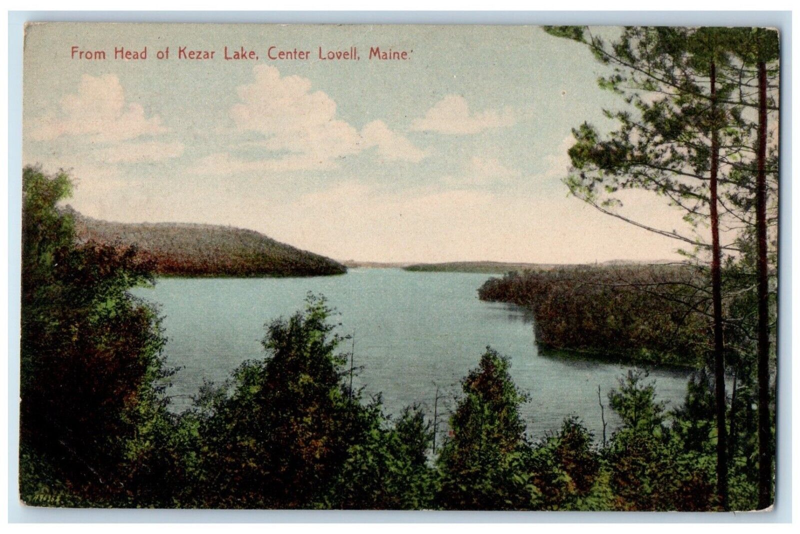 1912 View From Head Of Kezar Lake Center Lovell Maine ME Antique Postcard
