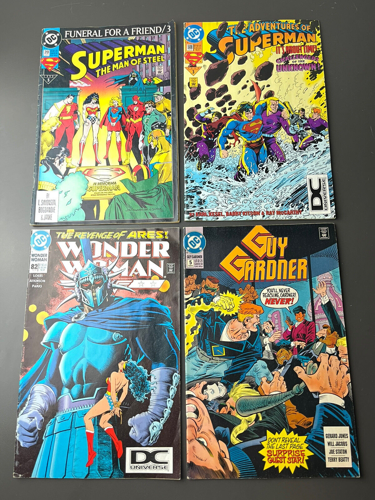 Lot Of 4 DC Comics Superman Wonder Woman Guy Gardner