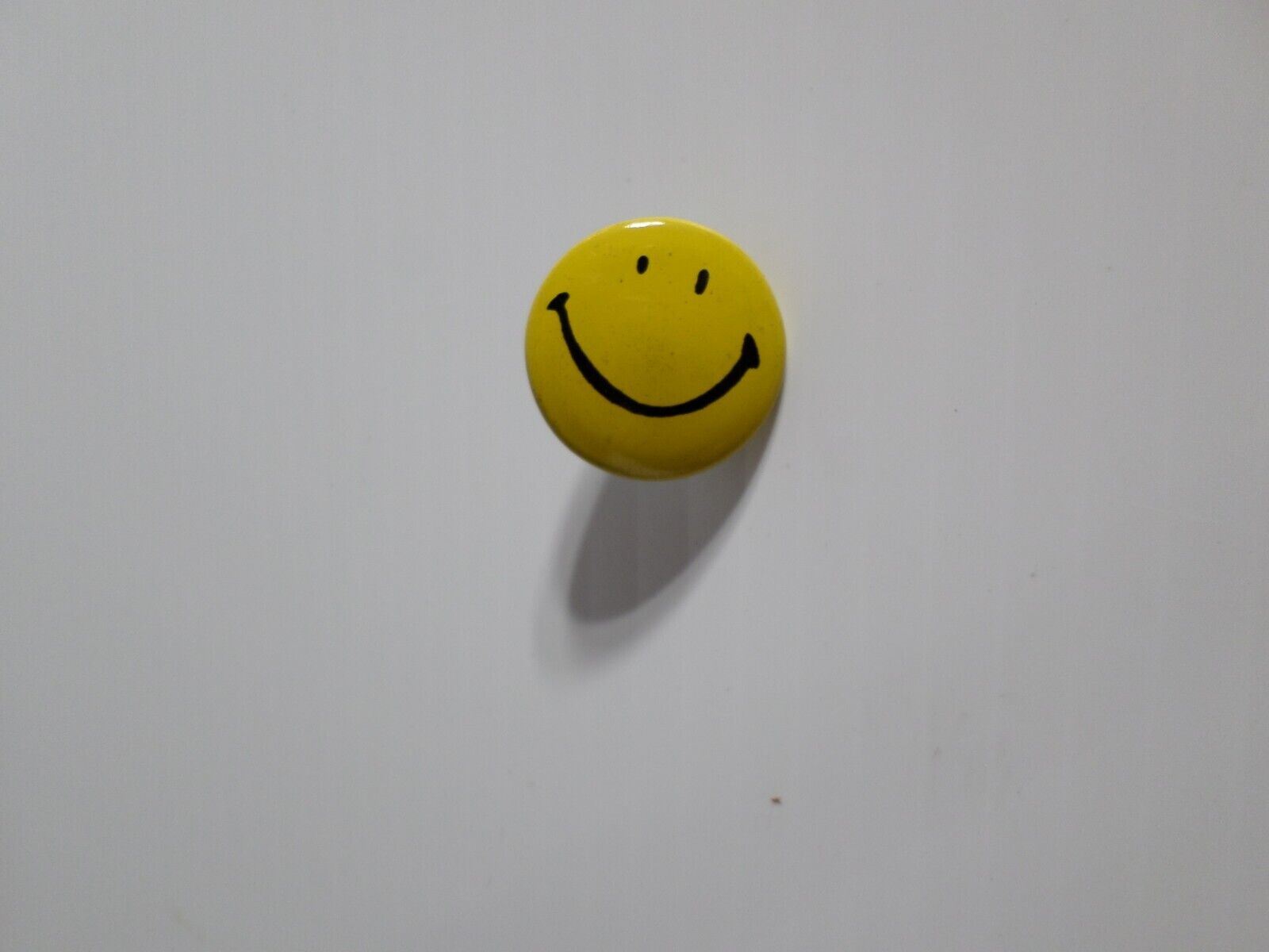 Vintage Pinback Smiley Face Button ORIGINAL 1960s Yellow Hippy  Jacket Pin cool