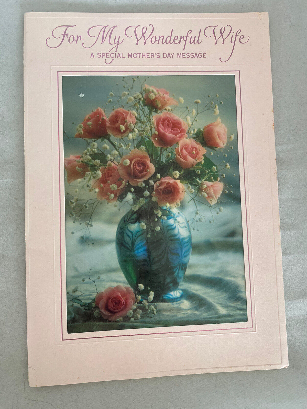 Vintage Mother’s Day to My Wife Used Card ephemera Oversized Card
