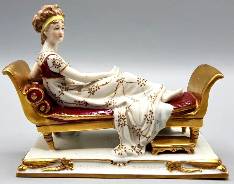 Rare Antique Scheibe Alsbach Recamier Porcelain Figurine Original Germany Marked
