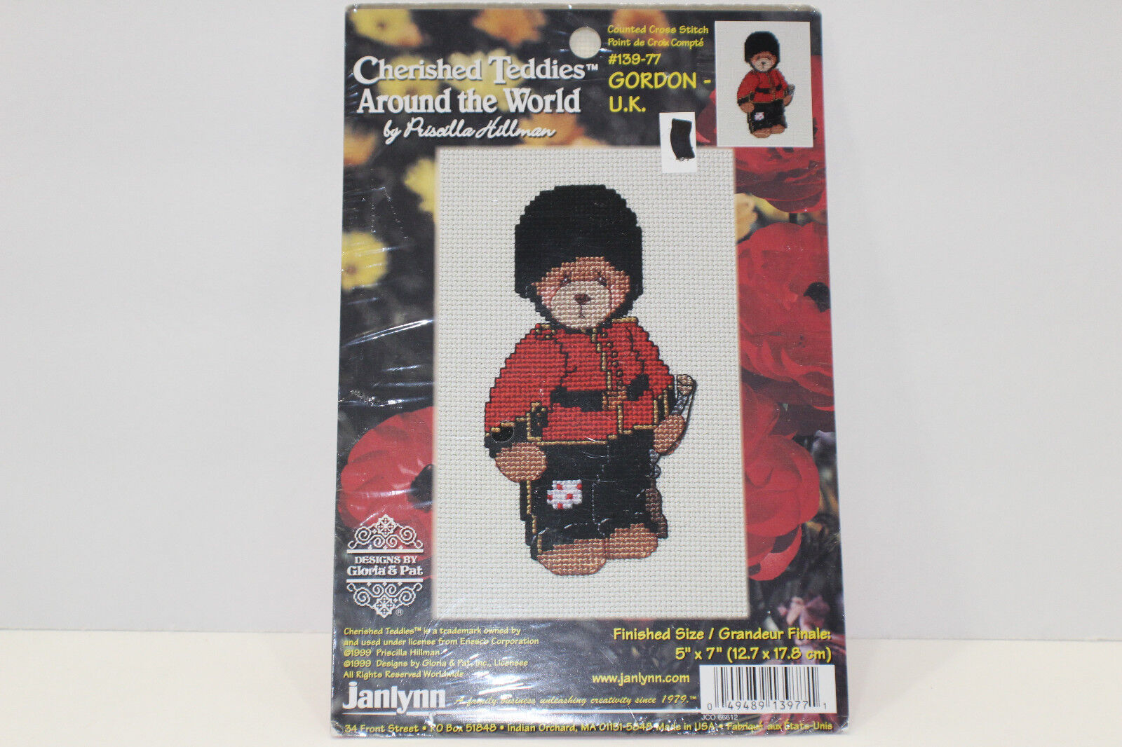 NEW JANLYNN Cherished Teddies Around The World Cross Stitch Kit GORDON UK139-77