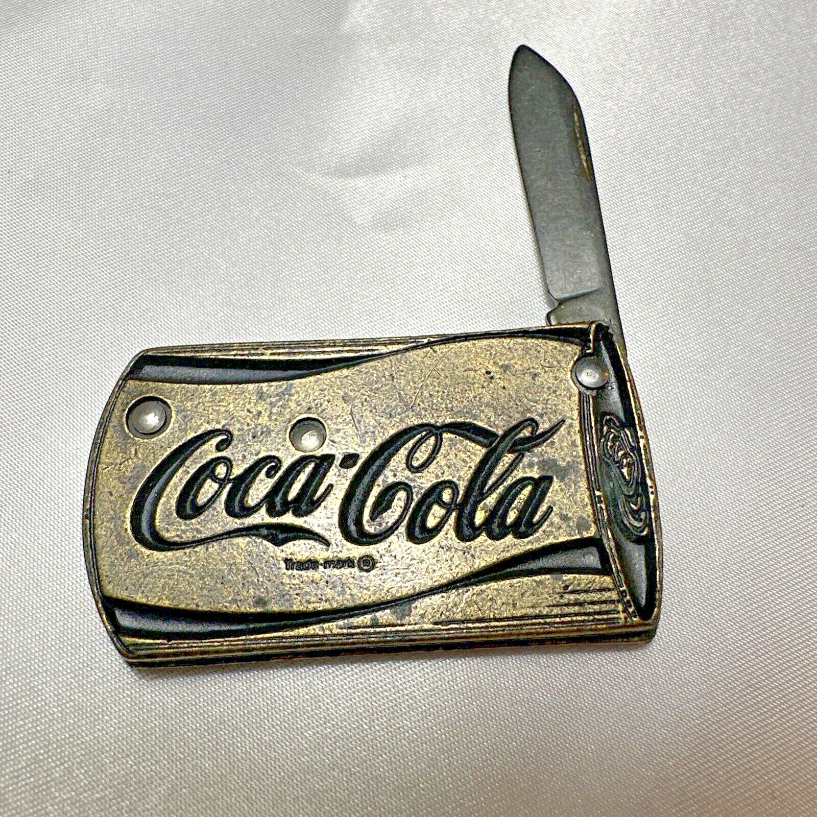 Coca Cola Pocket Knife, Can Shaped, Bronze Colored, Vintage