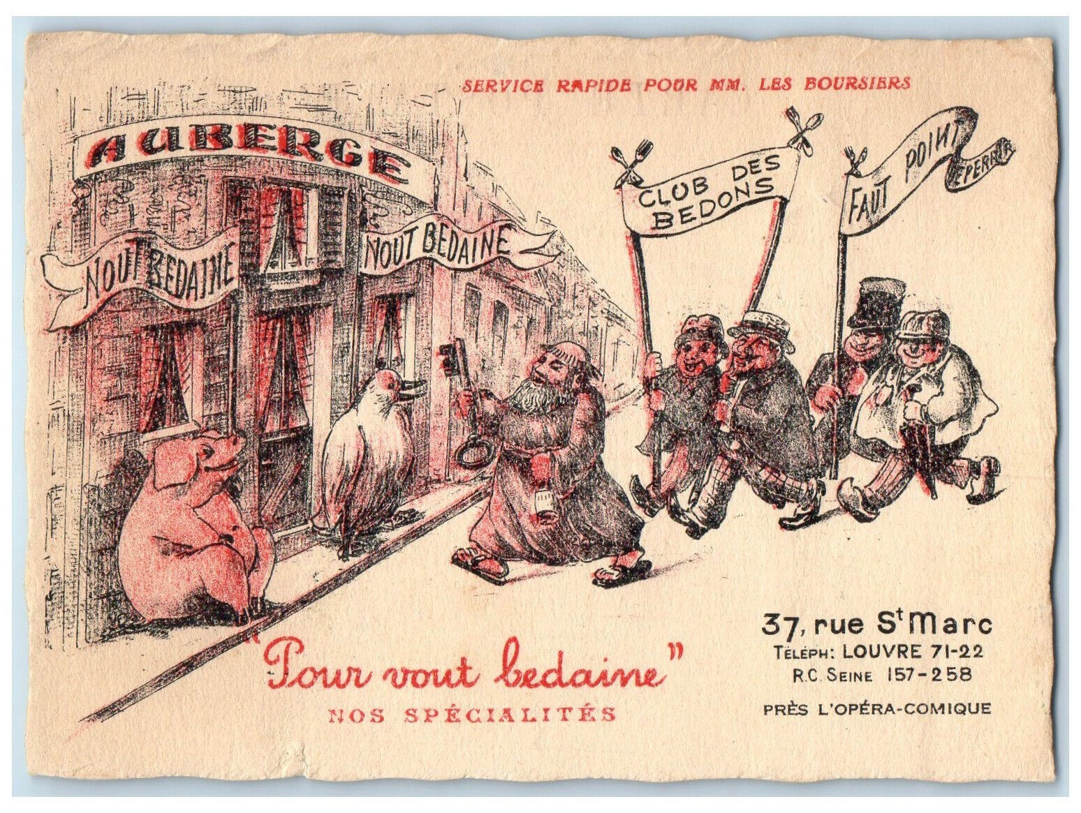 c1910 Fast Service for Stock Marketers Tour Vout Bedaine Paris France Postcard