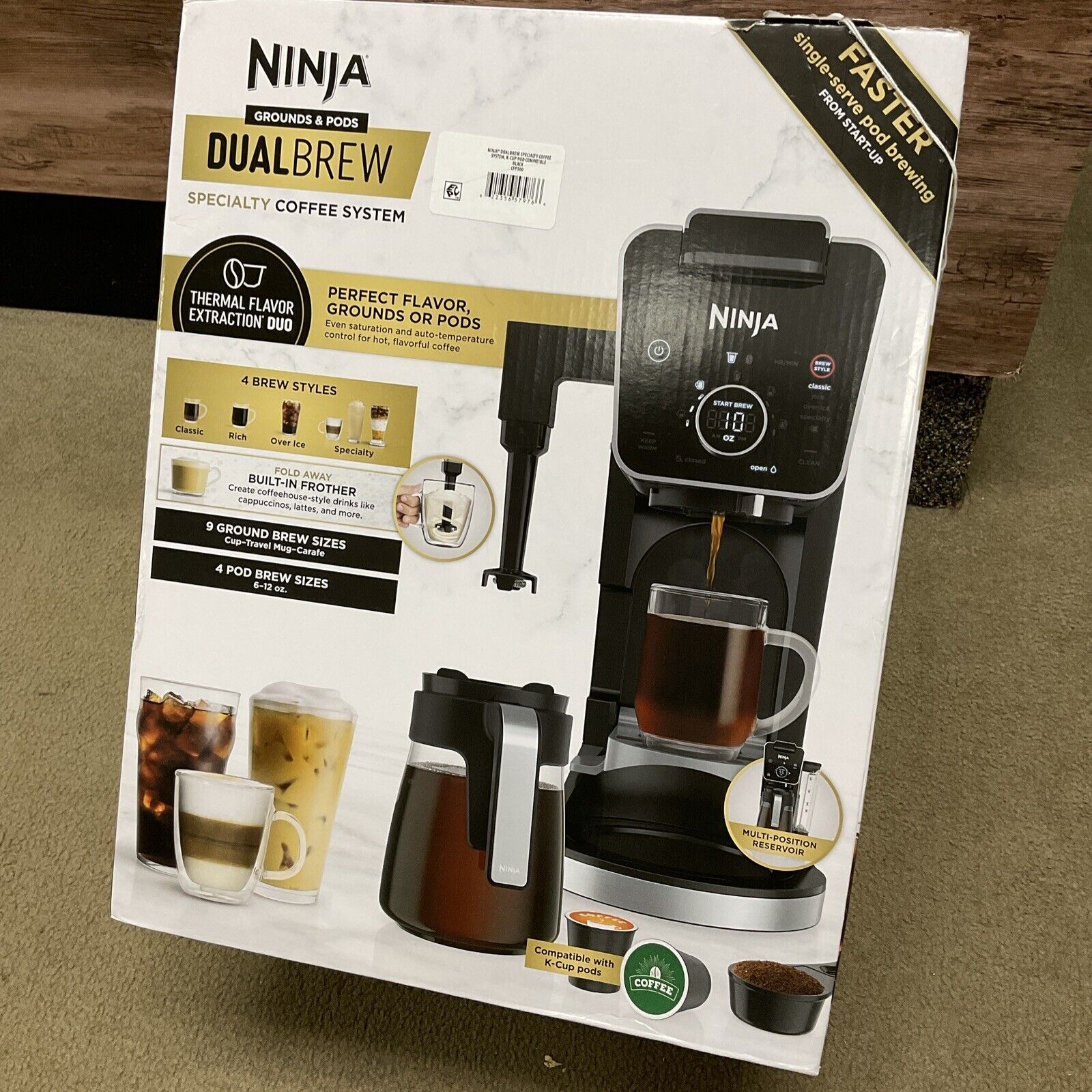 New Open Box Ninja Grounds & Pods DualBrew Specialty Coffee System CFP300 Black